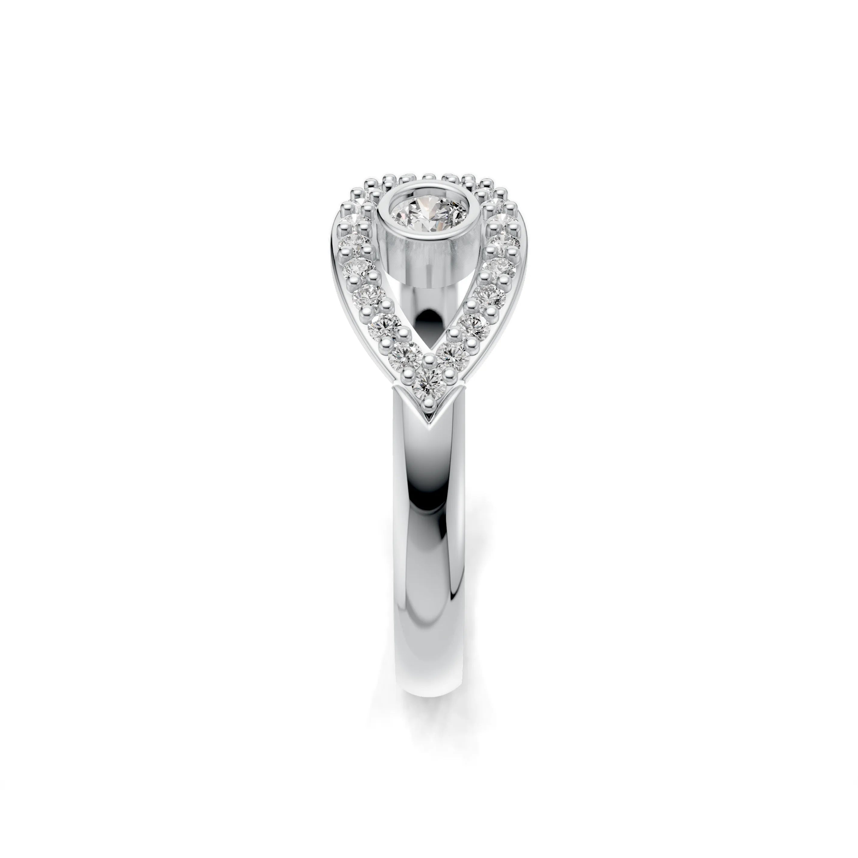 Pargold Solid Gold Celestial Sparkle Halo Ring -Silver_Diamond_Diamond_Static_Silver