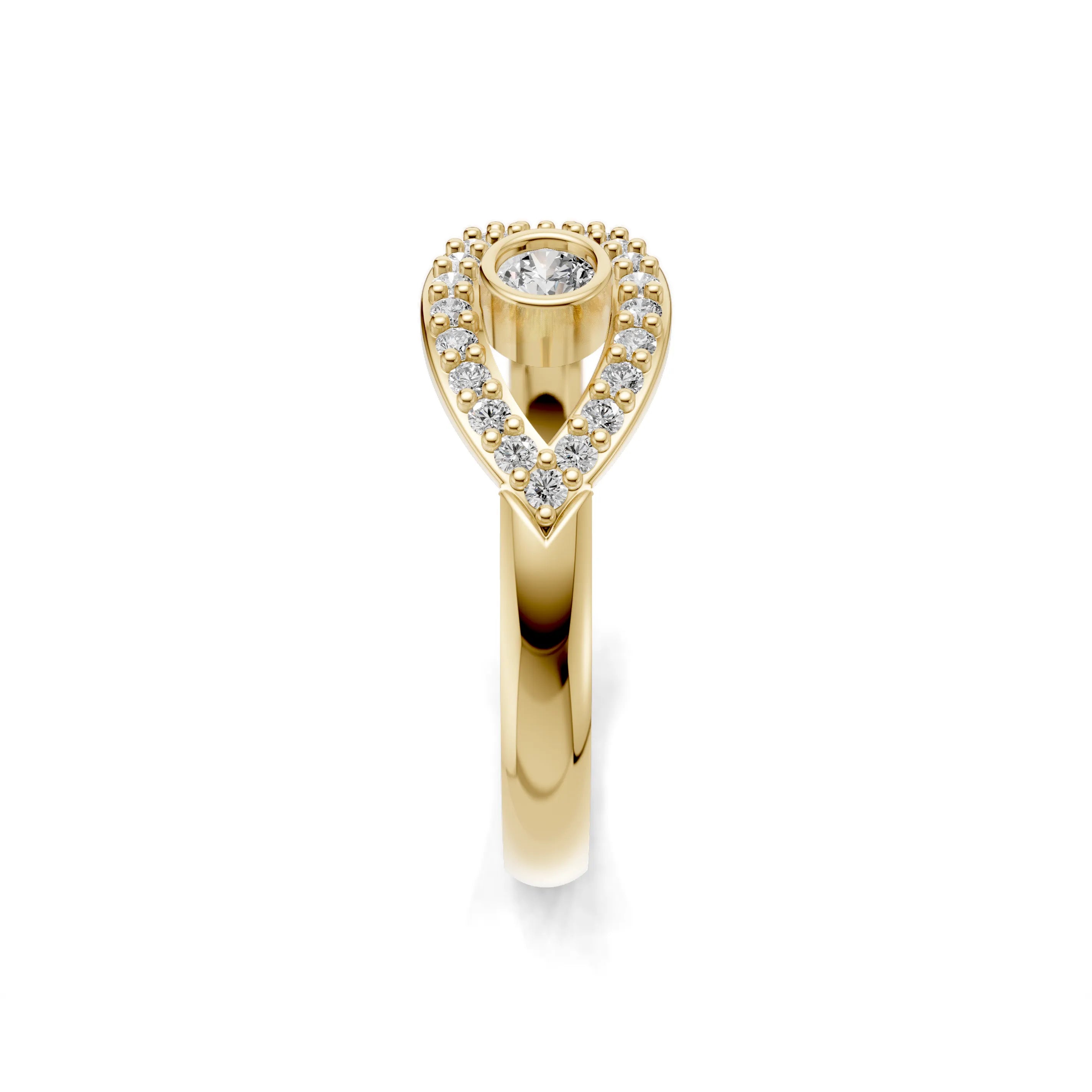 Pargold Solid Gold Celestial Sparkle Halo Ring -Gold_Diamond_Diamond_Static_Gold