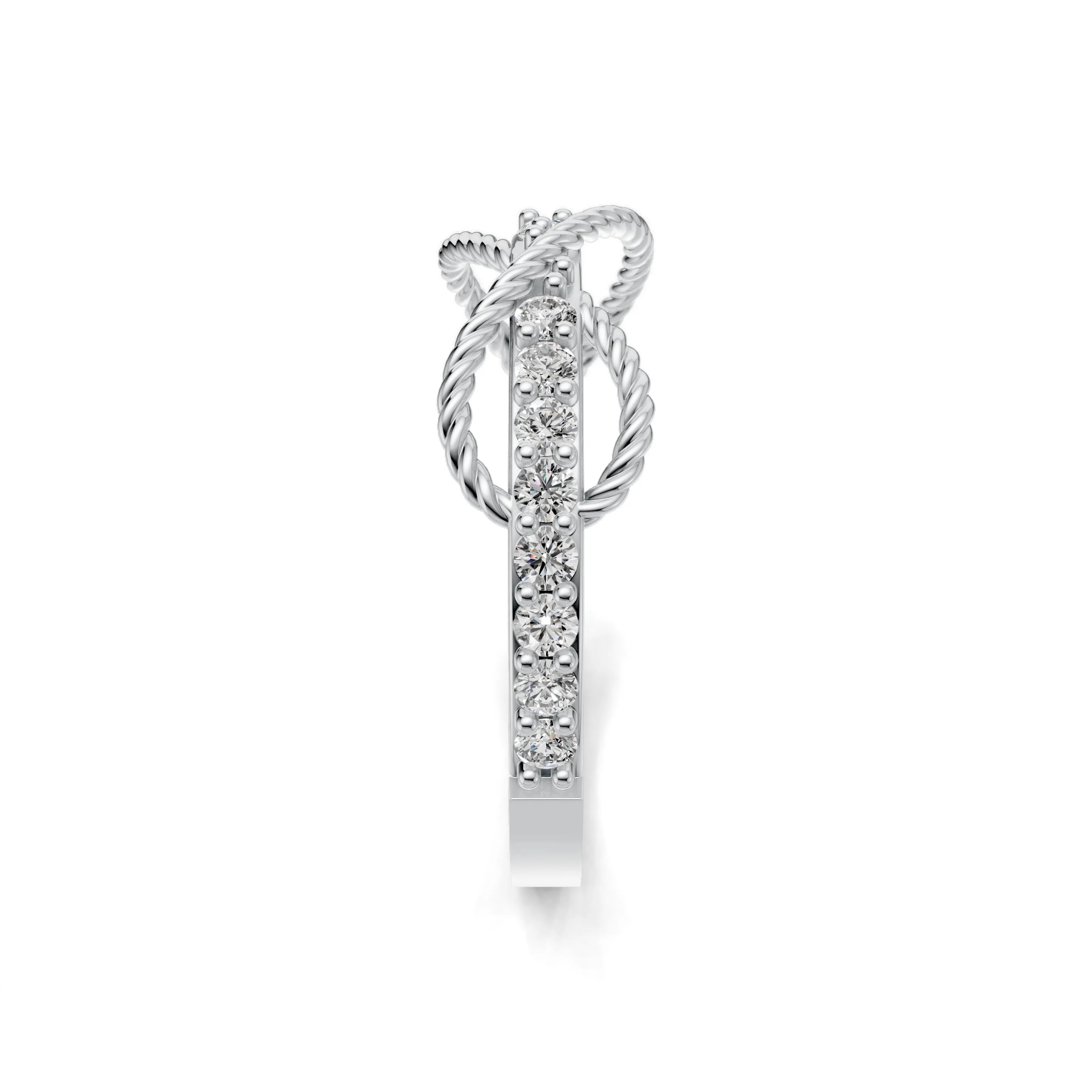 Pargold Solid Gold Twilight Weave Spark Ring -Silver_Diamond_Diamond_Static_Silver