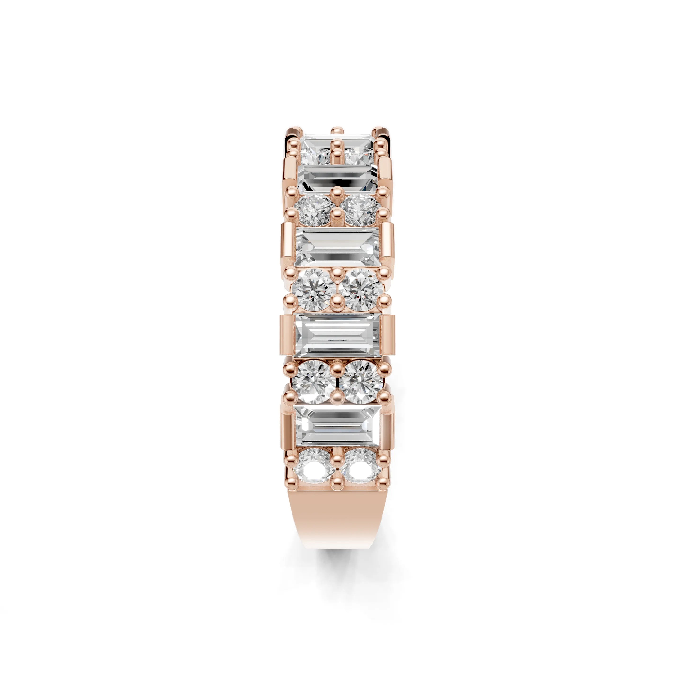 Pargold Solid Gold Radiant Promenade Eternity Ring -Rose_Diamond_Diamond_Static_Rose