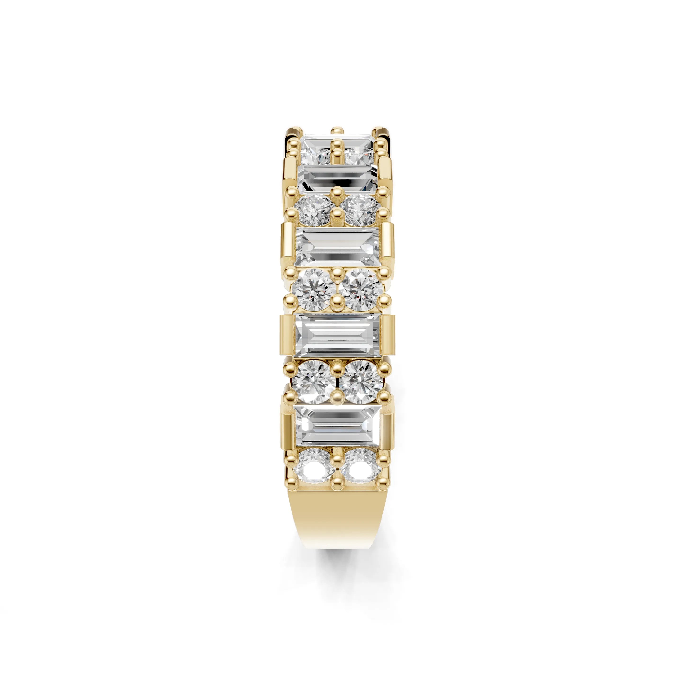 Pargold Solid Gold Radiant Promenade Eternity Ring -Gold_Diamond_Diamond_Static_Gold