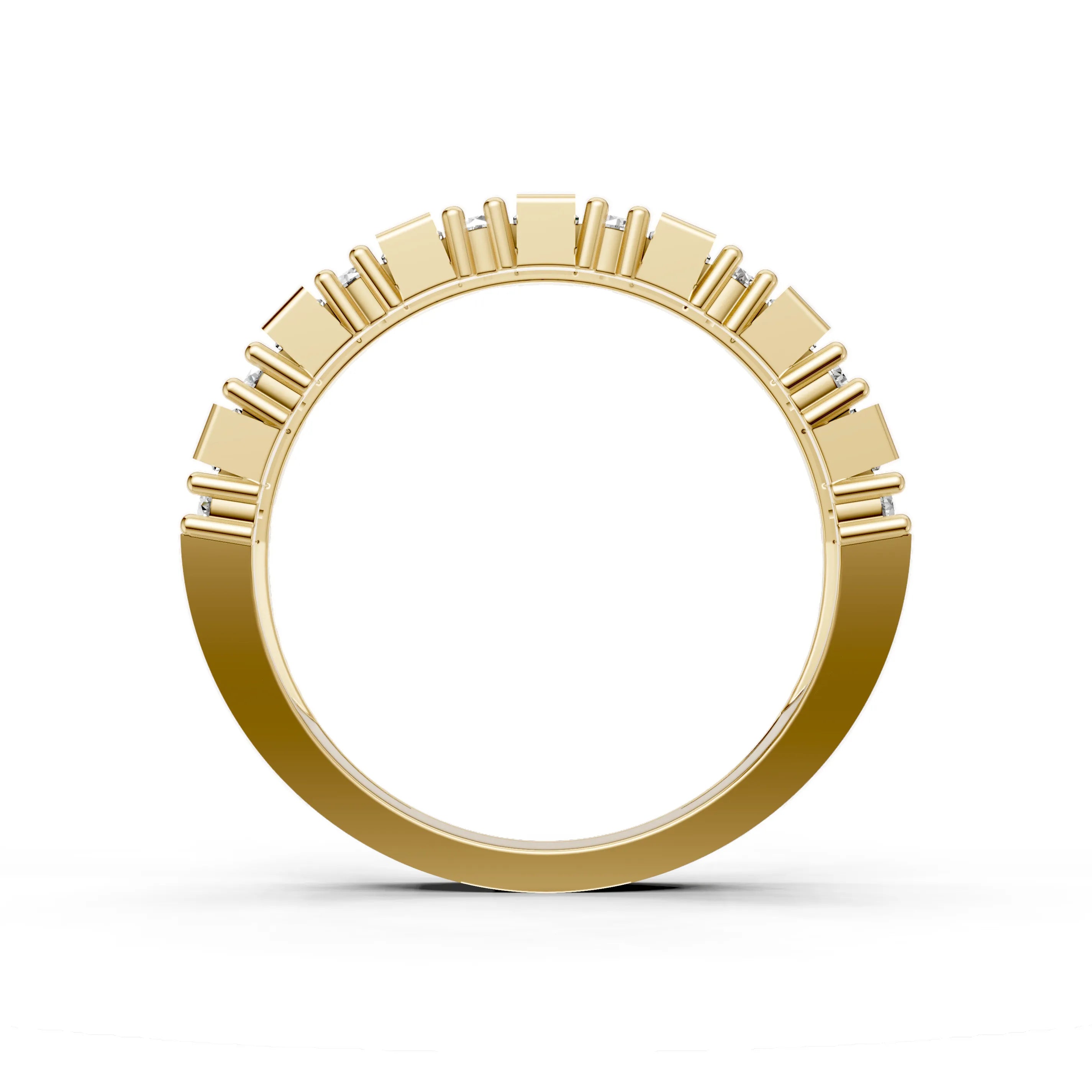 Pargold Solid Gold Radiant Promenade Eternity Ring -Gold_Diamond_Diamond_Static_Gold