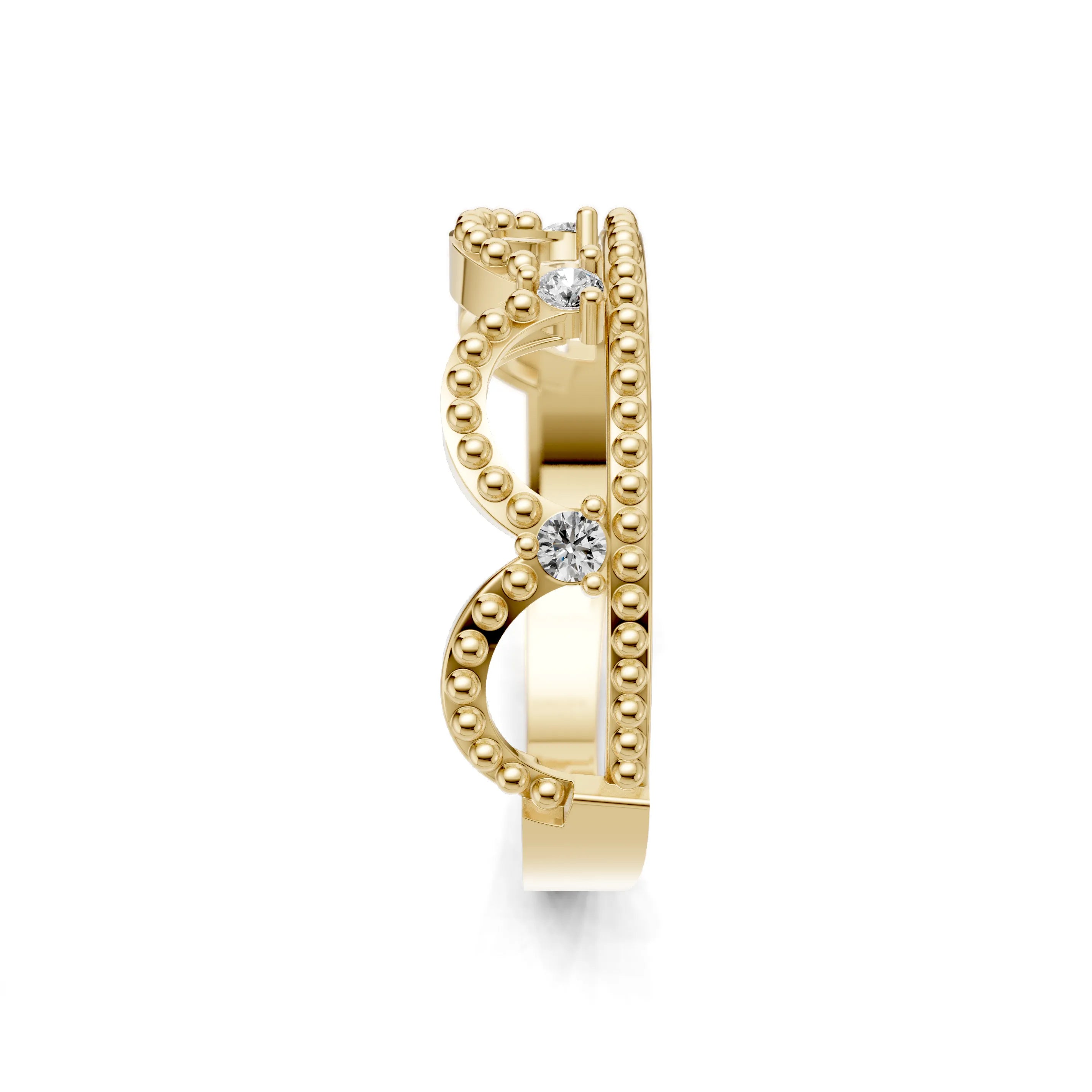 Pargold Solid Gold Regal Coronet Spark Ring -Gold_Diamond_Diamond_Static_Gold