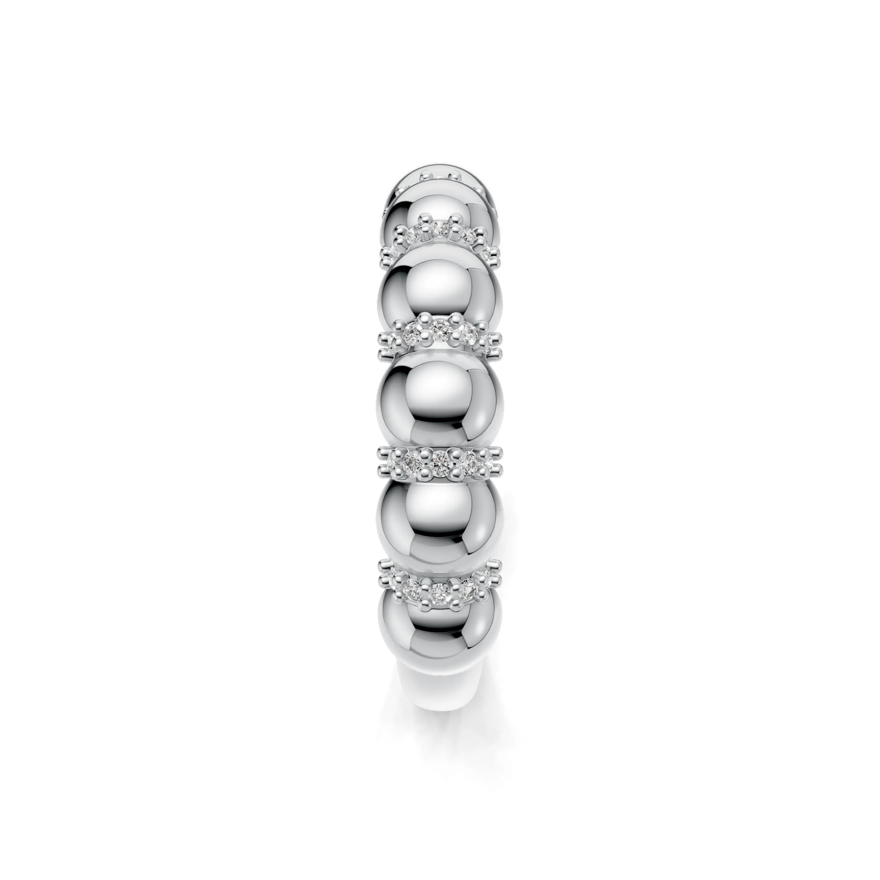 Pargold Solid Gold Gleaming Beadwork Ellipse Ring -Silver_Diamond_Diamond_Static_Silver