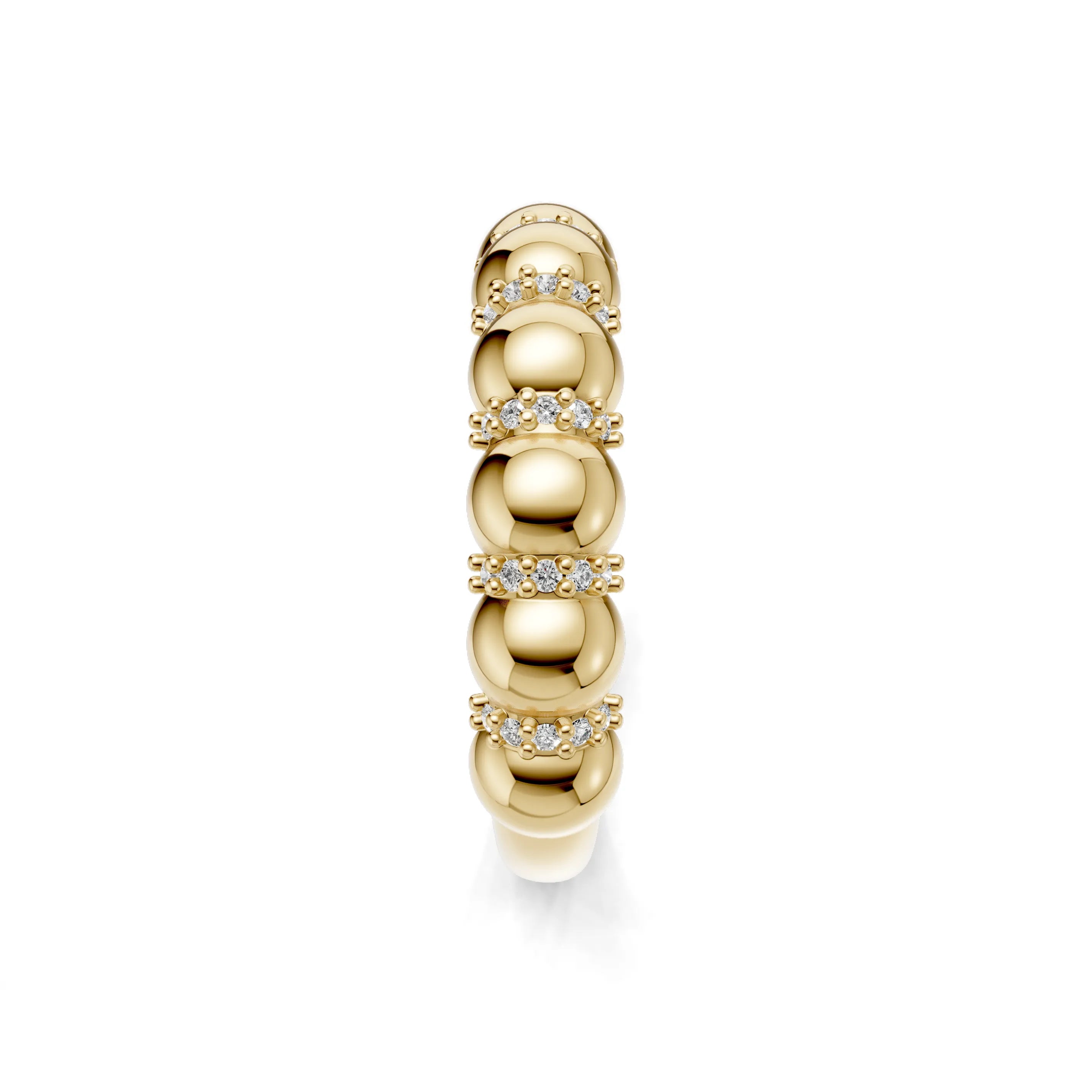 Pargold Solid Gold Gleaming Beadwork Ellipse Ring -Gold_Diamond_Diamond_Static_Gold