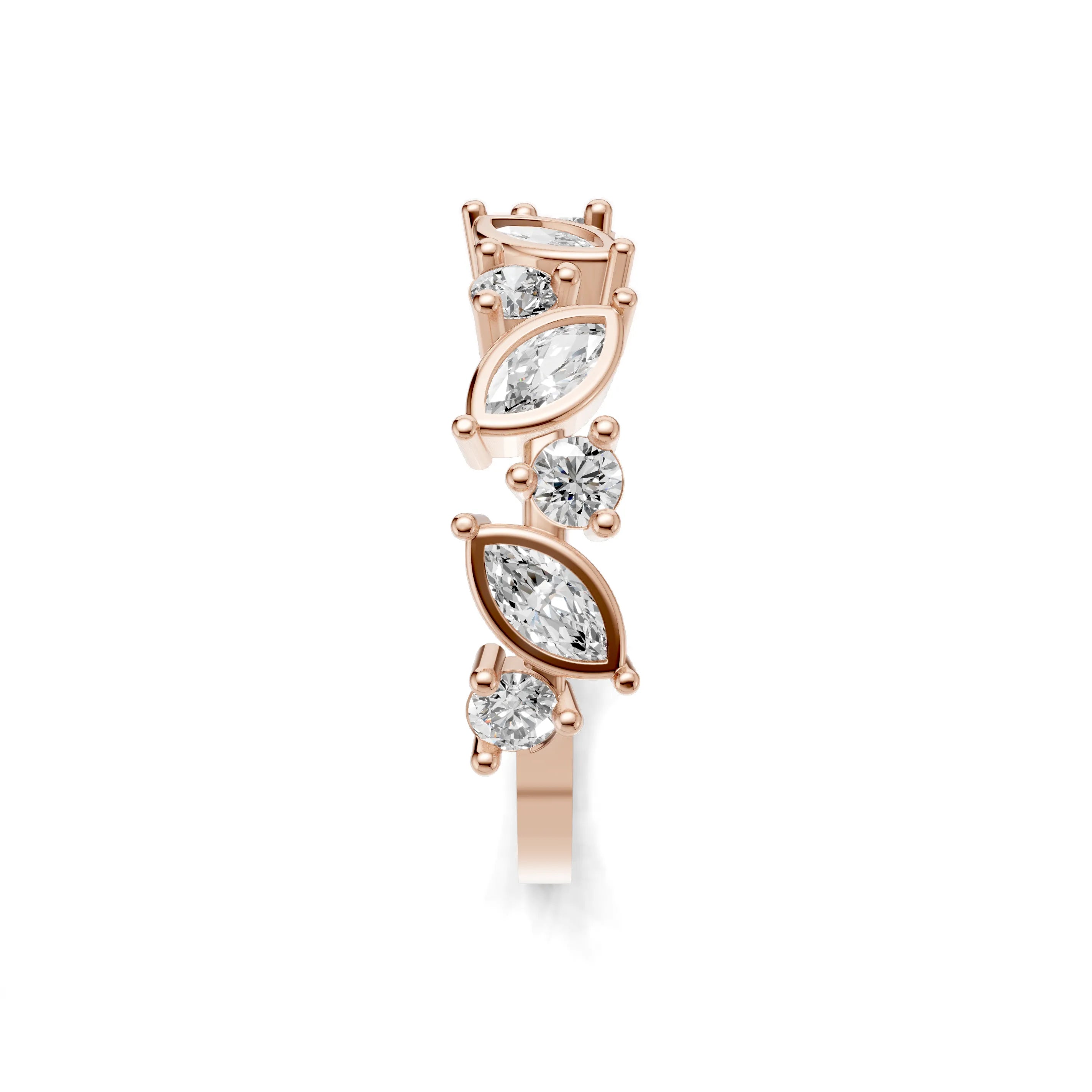 Pargold Solid Gold Marquise Mosaic Spark Ring -Rose_Diamond_Diamond_Static_Rose