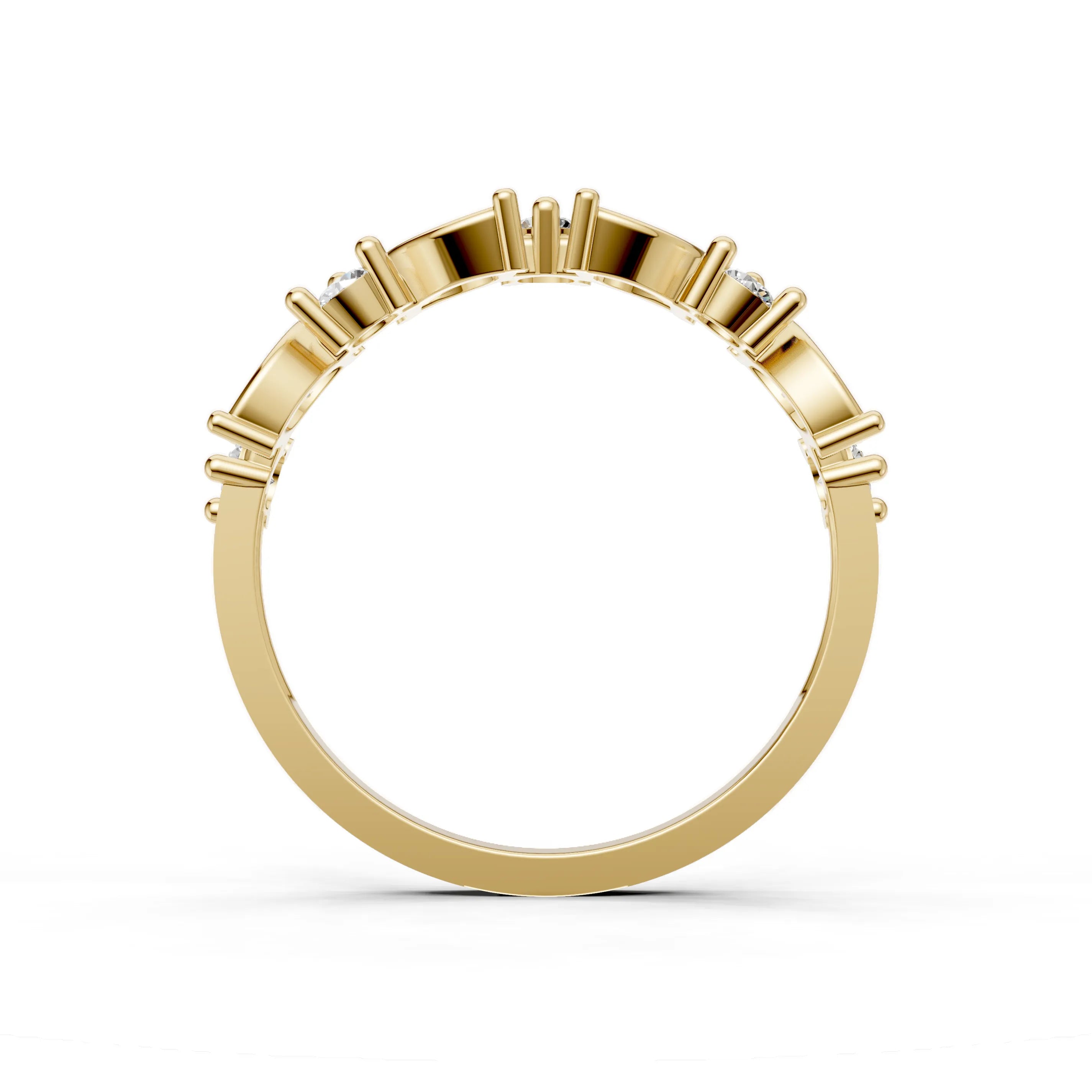 Pargold Solid Gold Marquise Mosaic Spark Ring -Gold_Diamond_Diamond_Static_Gold