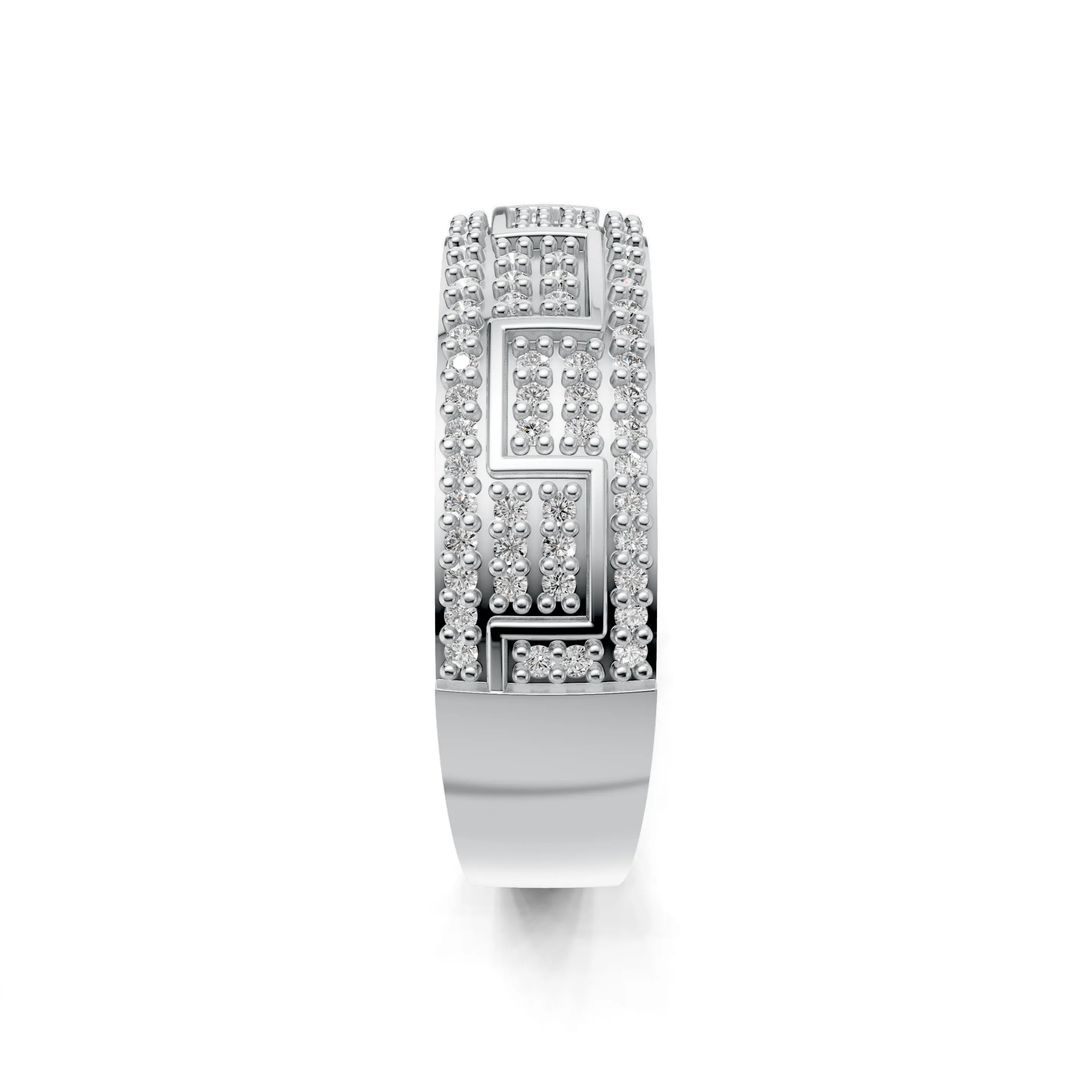 Pargold Solid Gold Turkish Gleam Pav‚àö¬© Band -Silver_Diamond_Diamond_Static_Silver