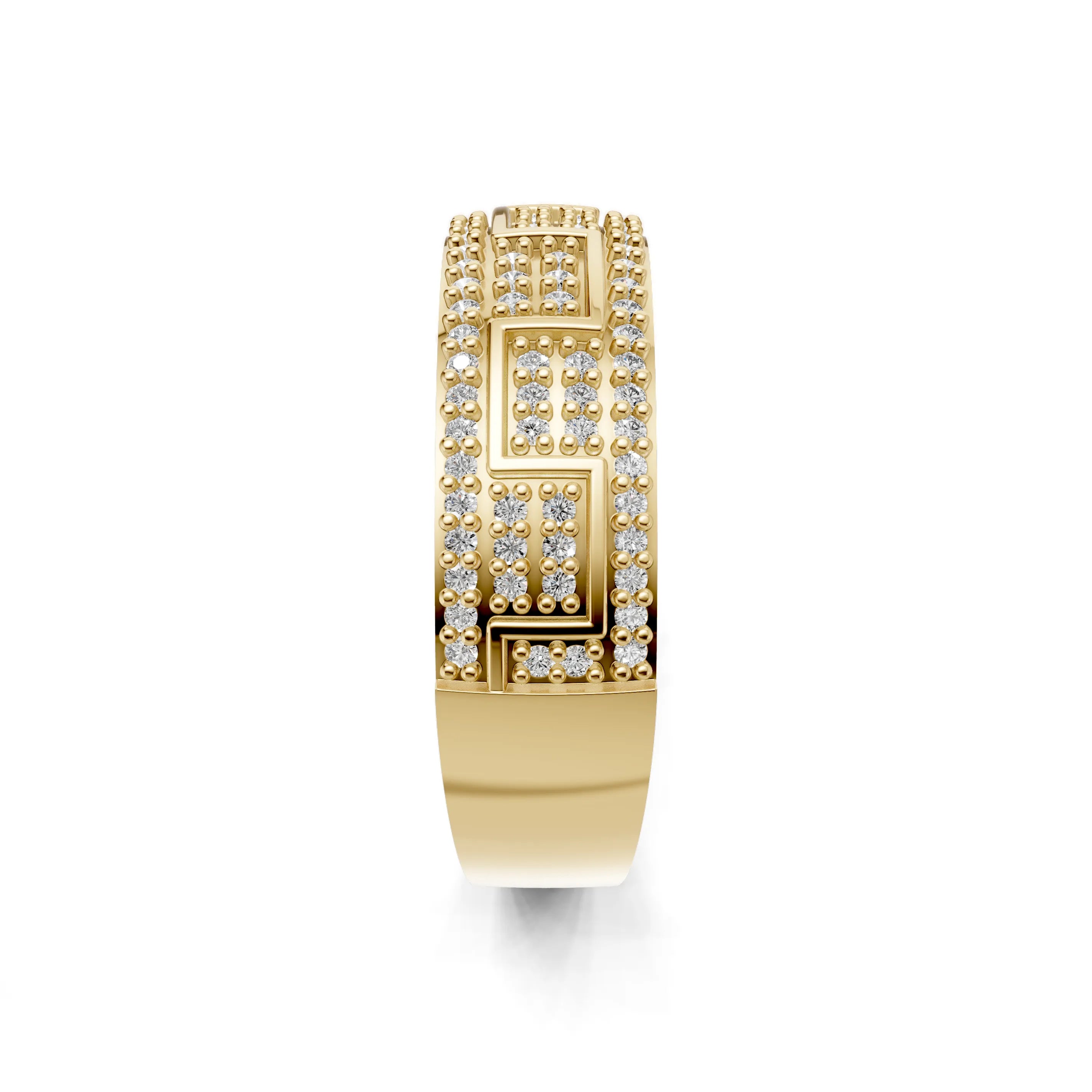 Pargold Solid Gold Turkish Gleam Pav‚àö¬© Band -Gold_Diamond_Diamond_Static_Gold