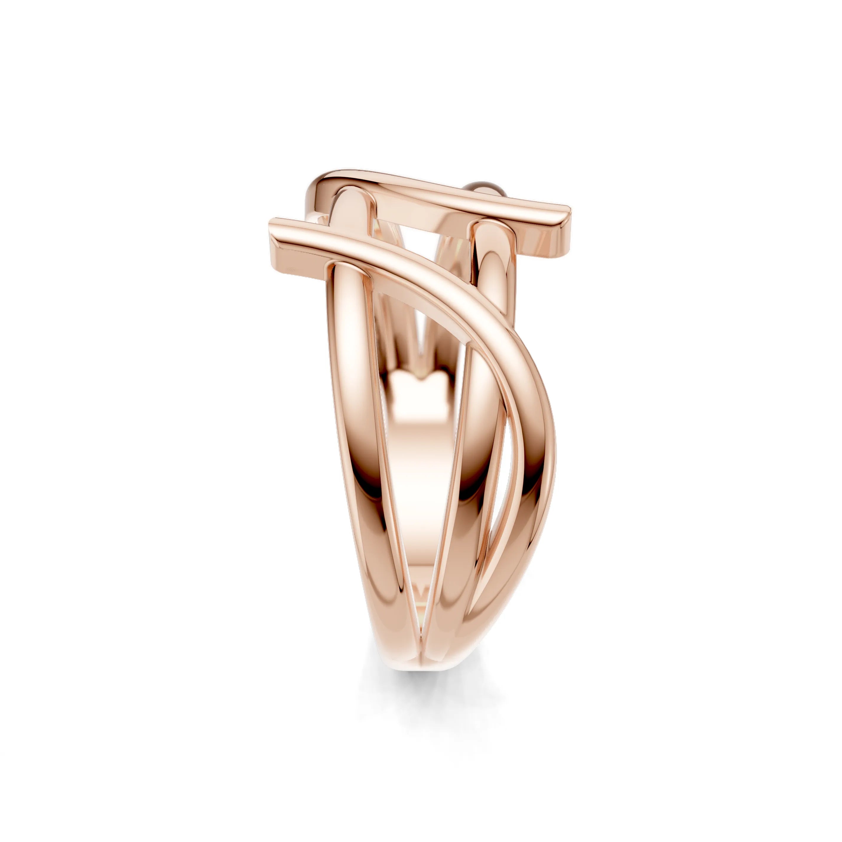 Pargold Solid Gold Elegant Infinity Wave Ring -Rose_Static_Rose