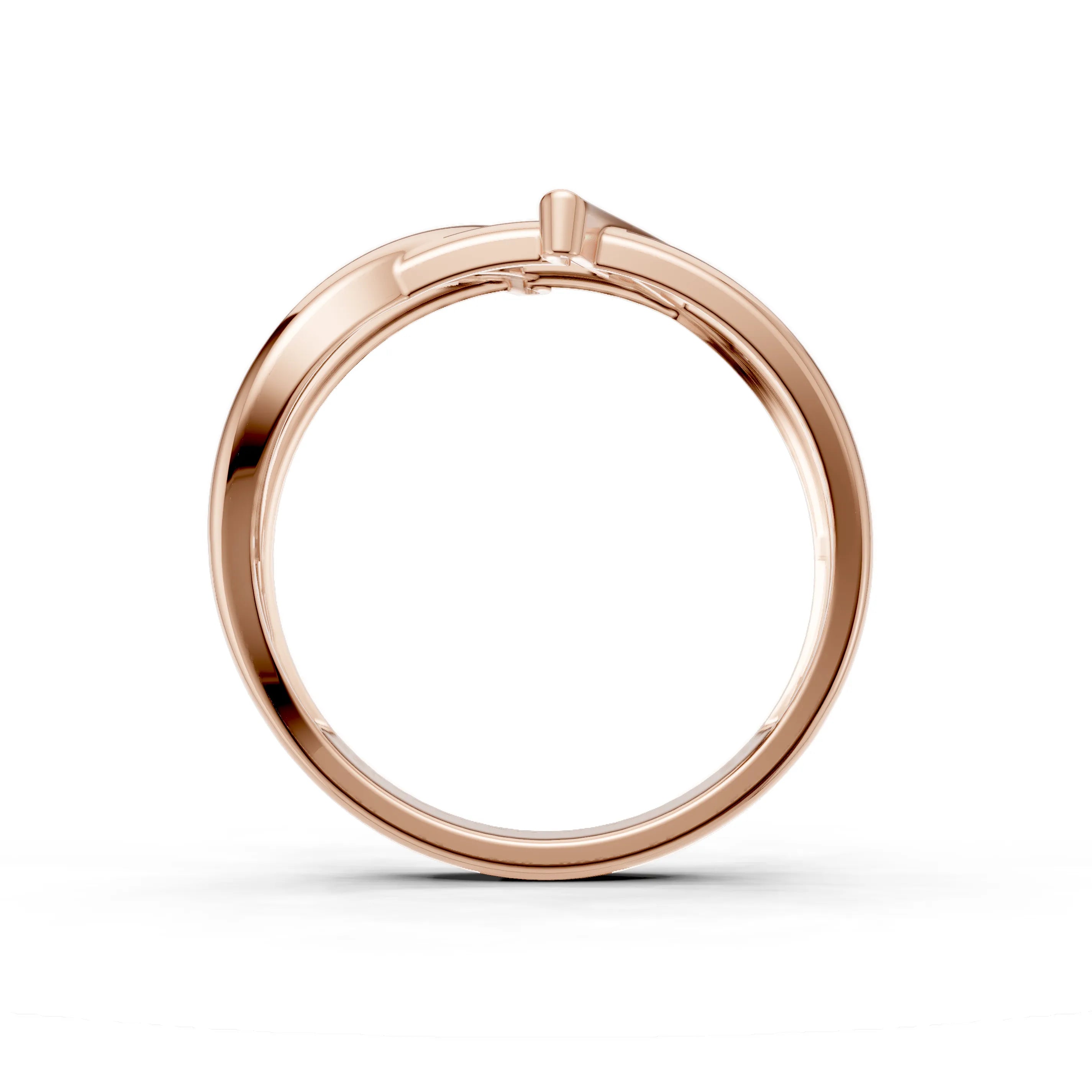 Pargold Solid Gold Elegant Infinity Wave Ring -Rose_Static_Rose