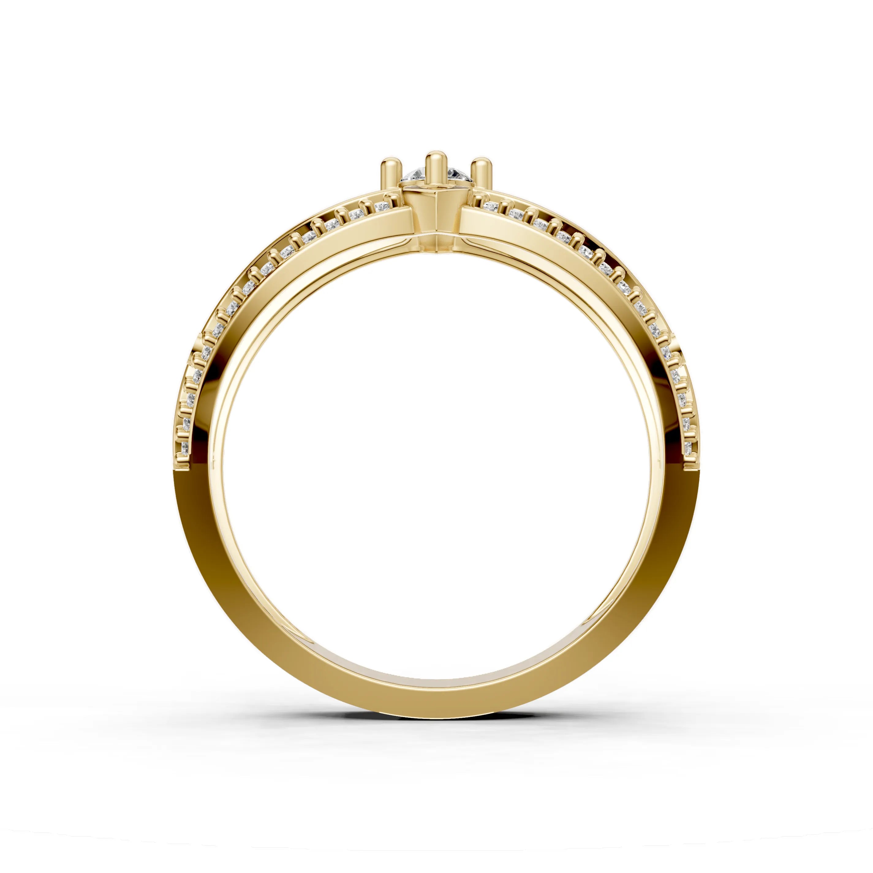 Pargold Solid Gold Radiant Symmetry Ornate Ring -Gold_Diamond_Diamond_Static_Gold