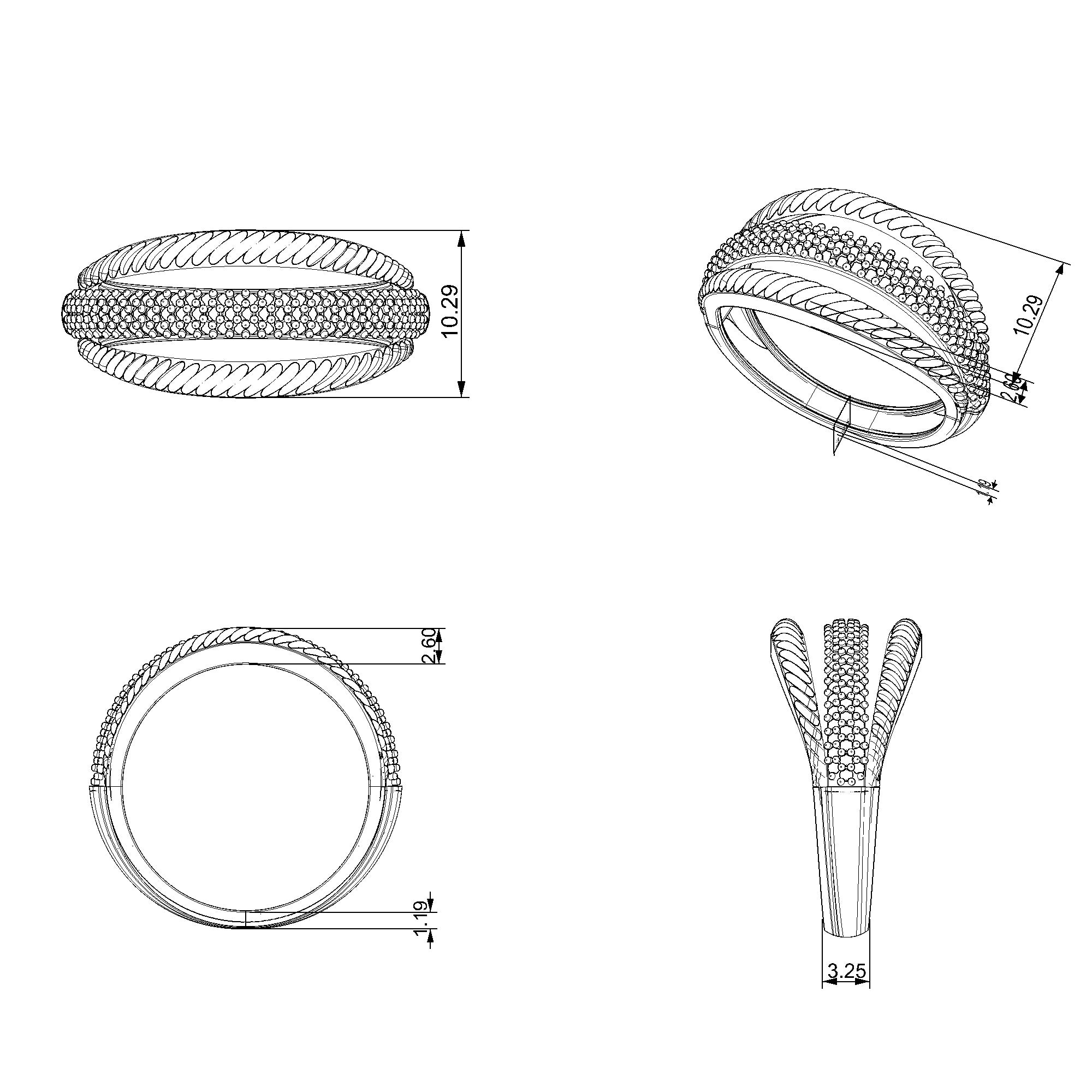 Pargold Solid Gold Twisted Helix Swirl Band -Static