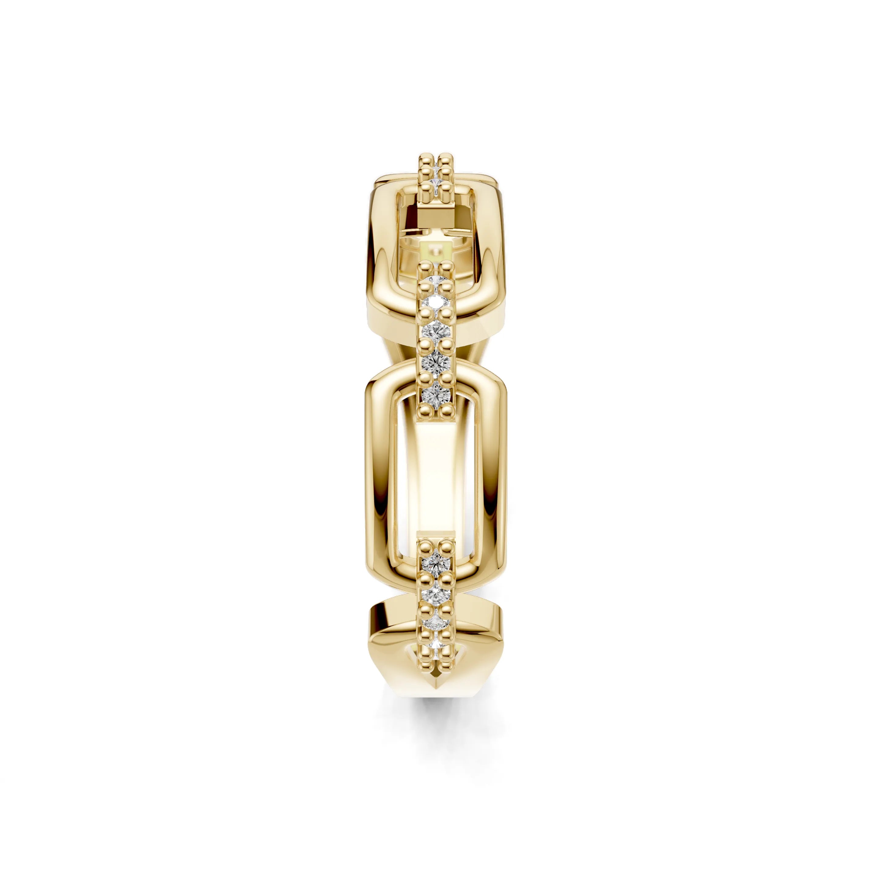 Pargold Solid Gold Modernist Spark Link Ring -Gold_Diamond_Diamond_Static_Gold