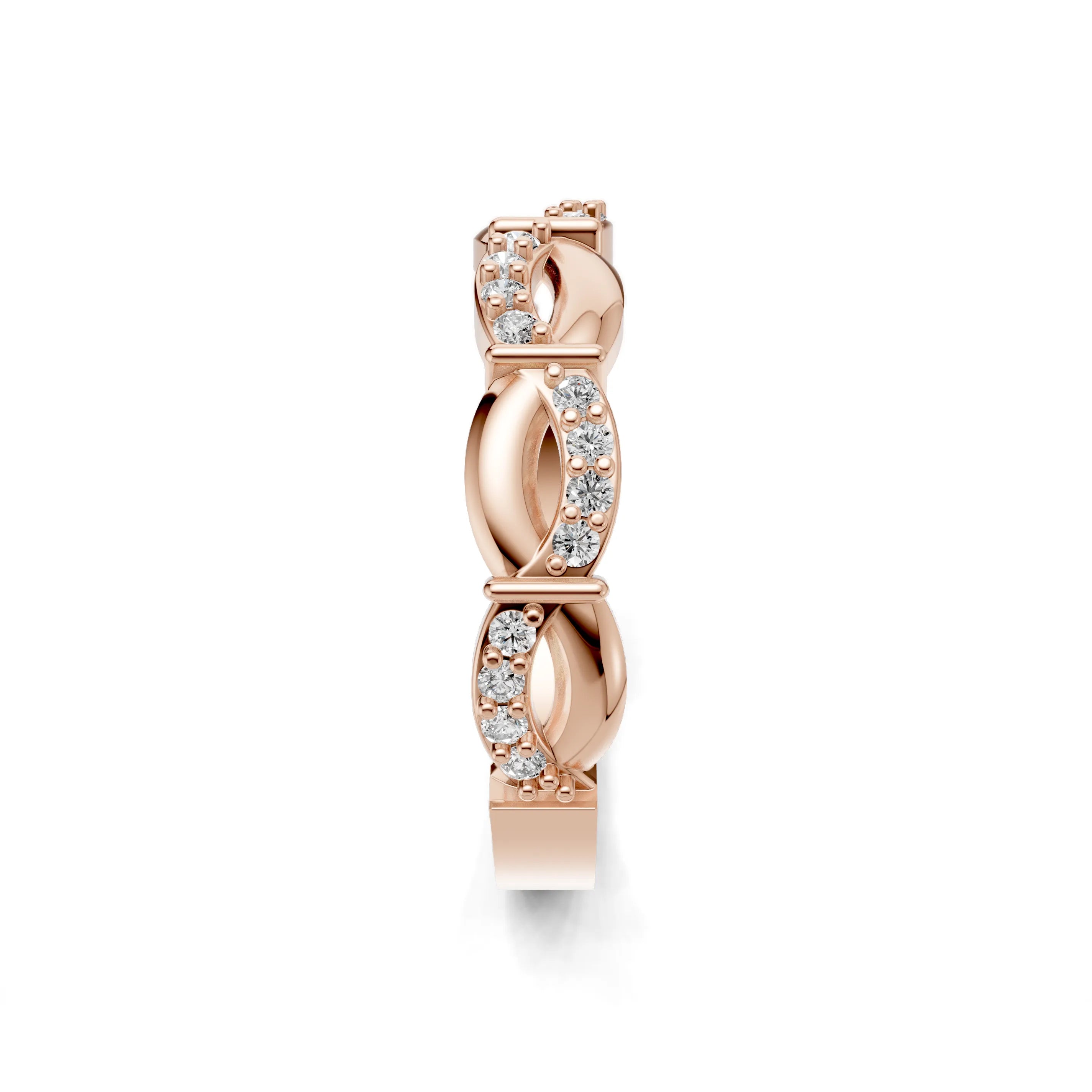 Pargold Solid Gold Elliptic Elegance Sequence Ring -Rose_Diamond_Diamond_Static_Rose