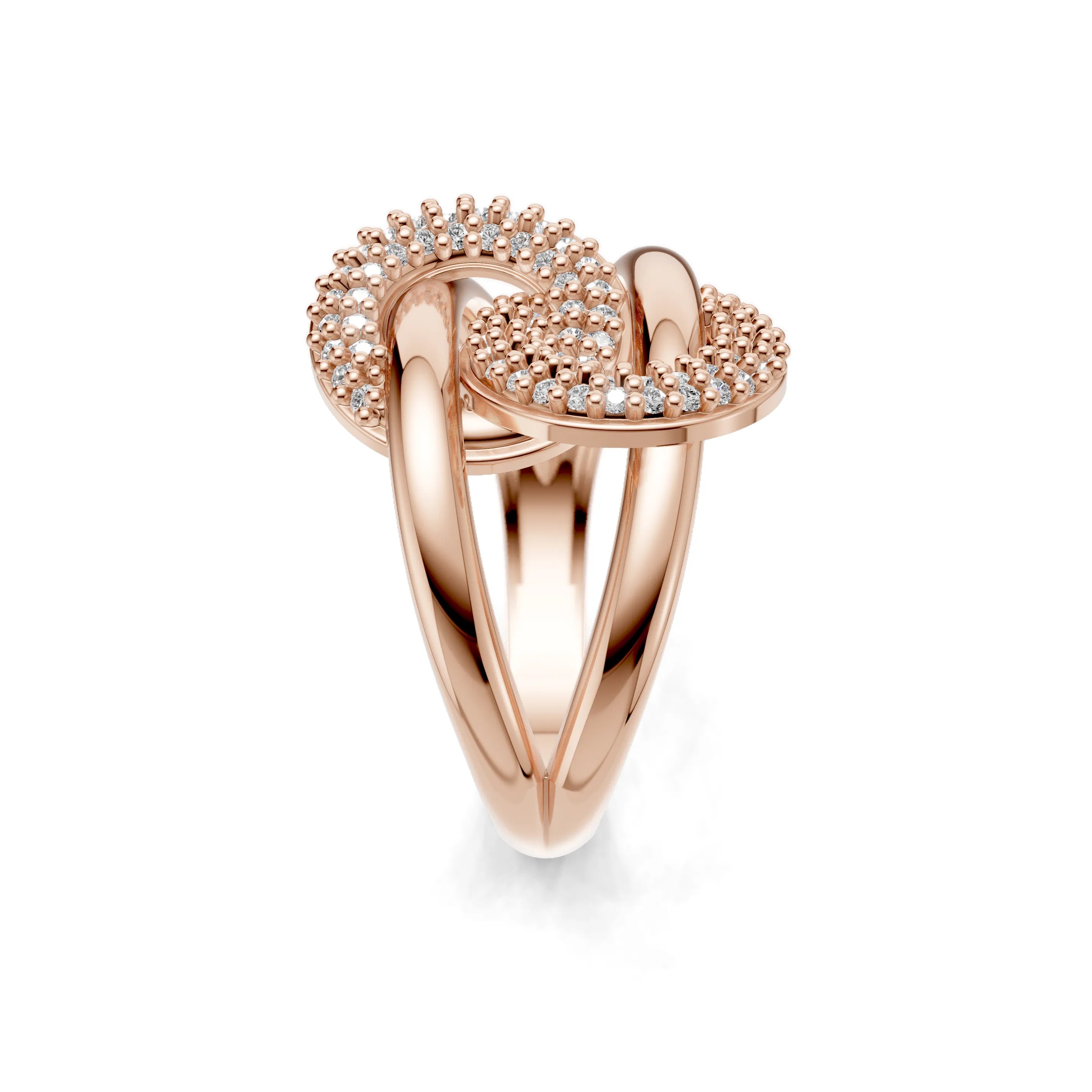 Pargold Solid Gold Spiral Splendor Accent Ring -Rose_Diamond_Diamond_Static_Rose