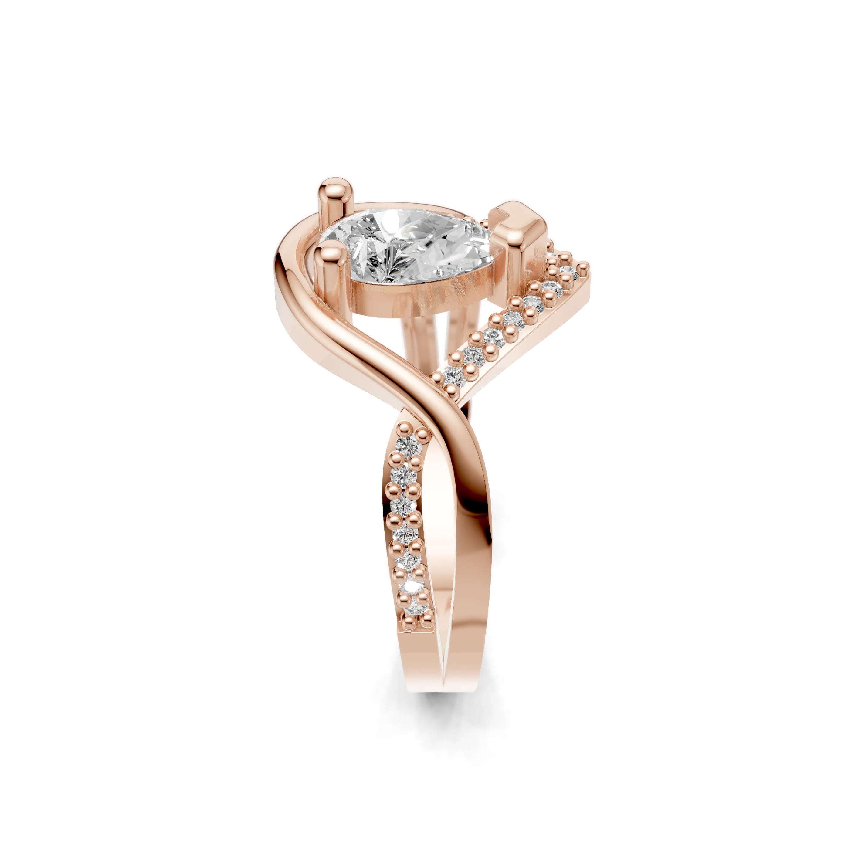 Pargold Solid Gold Solitaire Vista Frame Ring -Rose_Diamond_Diamond_Static_Rose