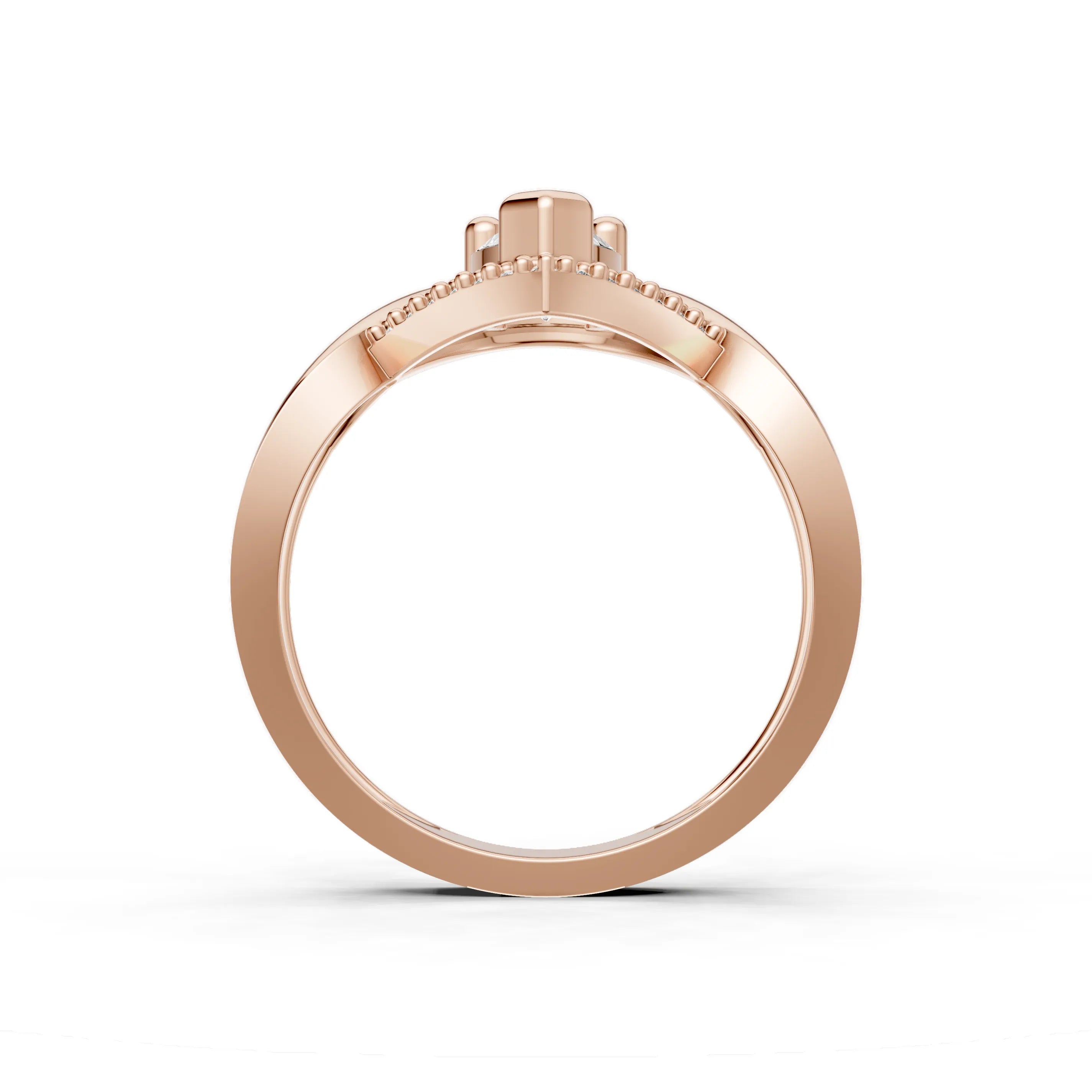 Pargold Solid Gold Solitaire Vista Frame Ring -Rose_Diamond_Diamond_Static_Rose