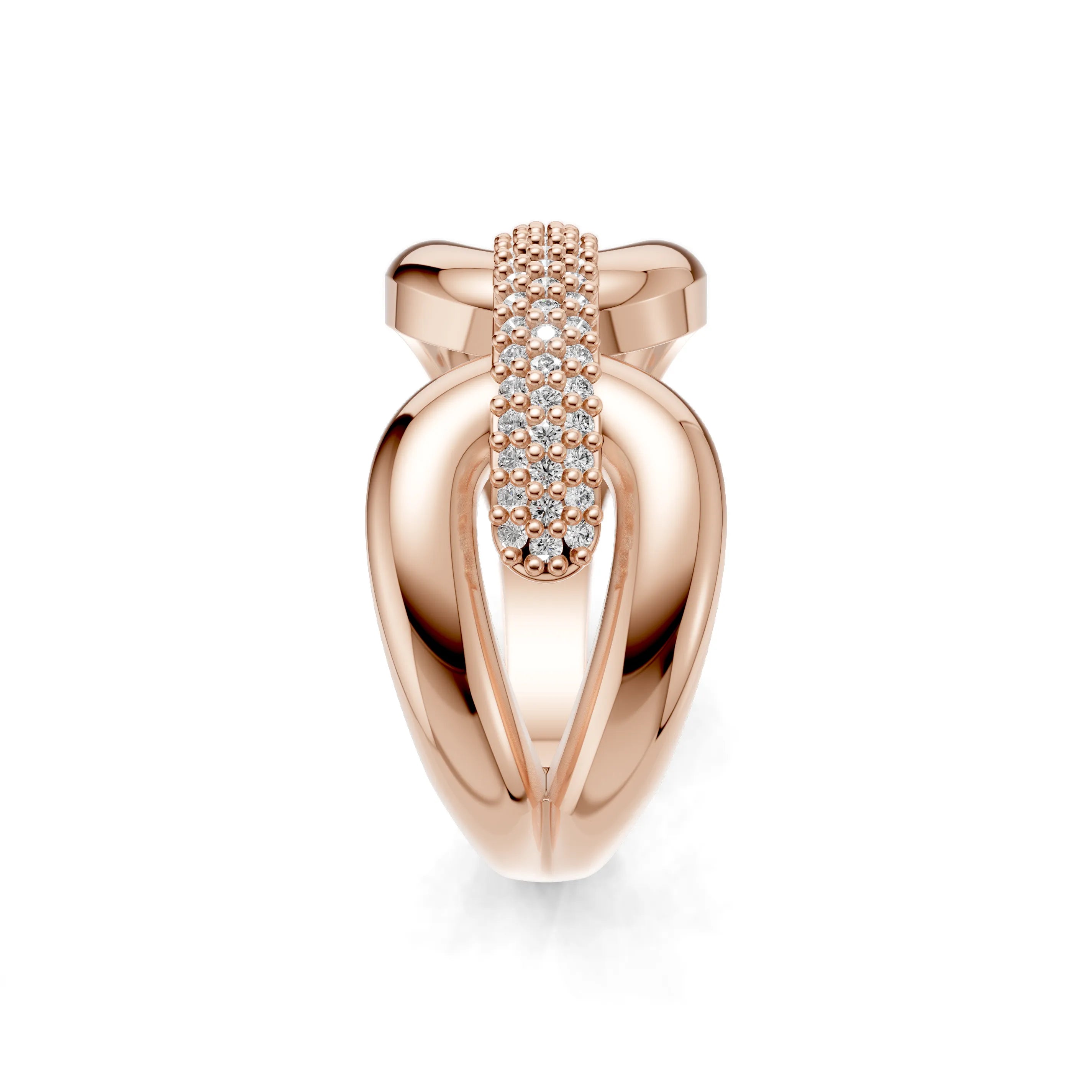 Pargold Solid Gold Sweeping Elegance Crest Engagement Ring -Rose_Diamond_Diamond_Static_Rose