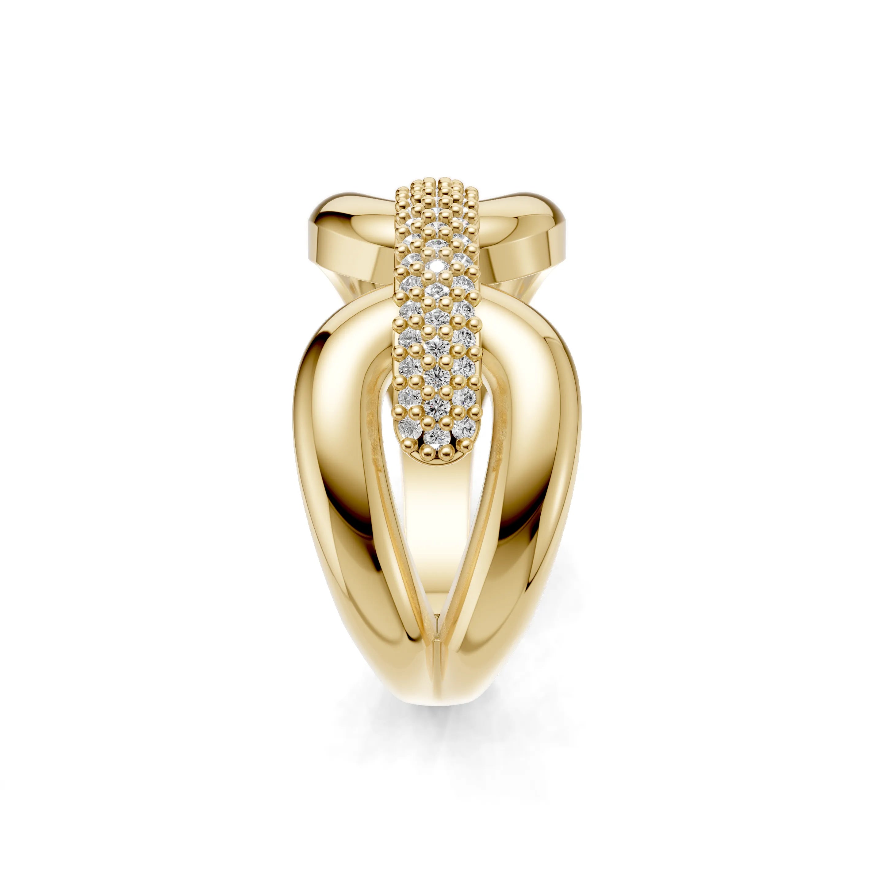 Pargold Solid Gold Sweeping Elegance Crest Engagement Ring -Gold_Diamond_Diamond_Static_Gold