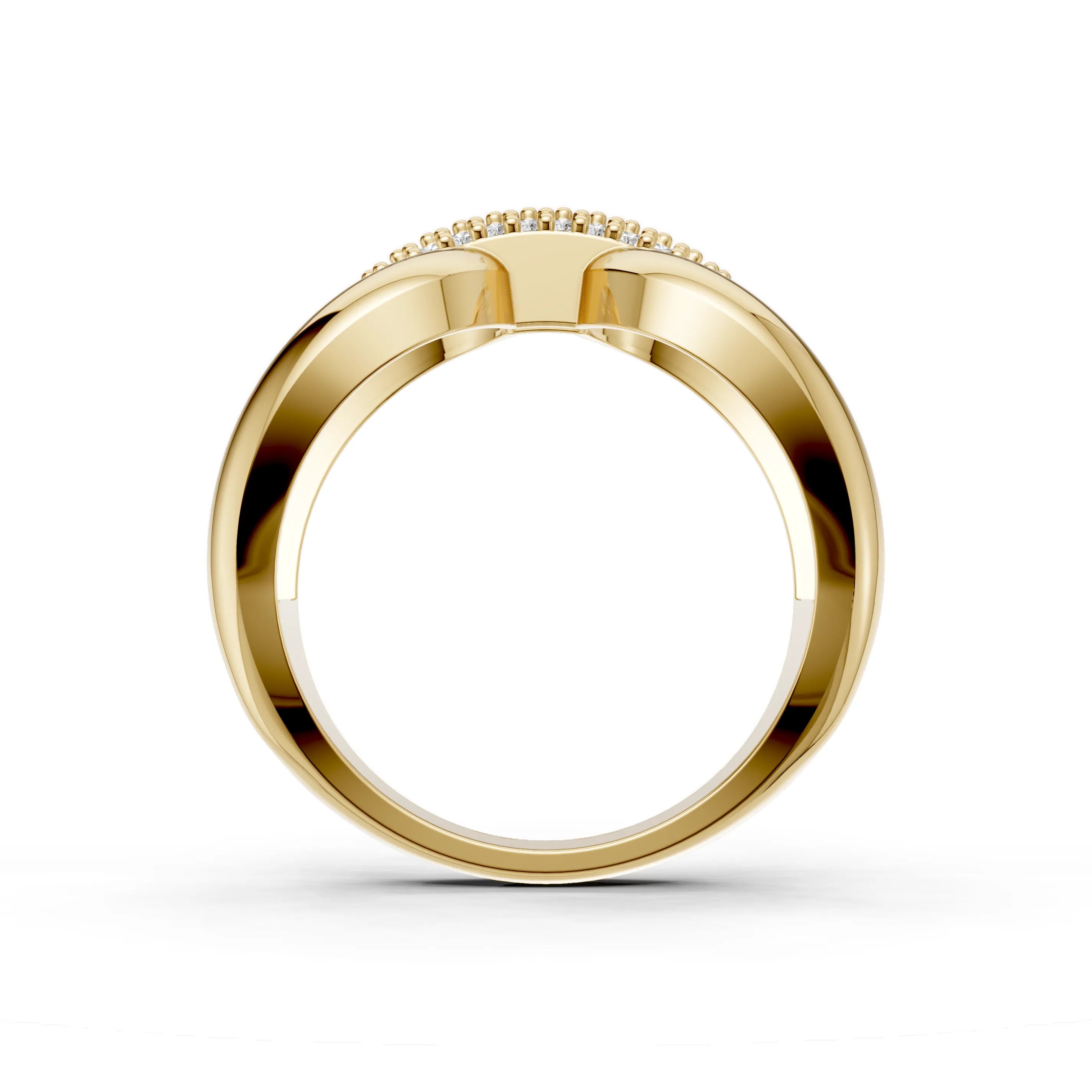 Pargold Solid Gold Sweeping Elegance Crest Engagement Ring -Gold_Diamond_Diamond_Static_Gold