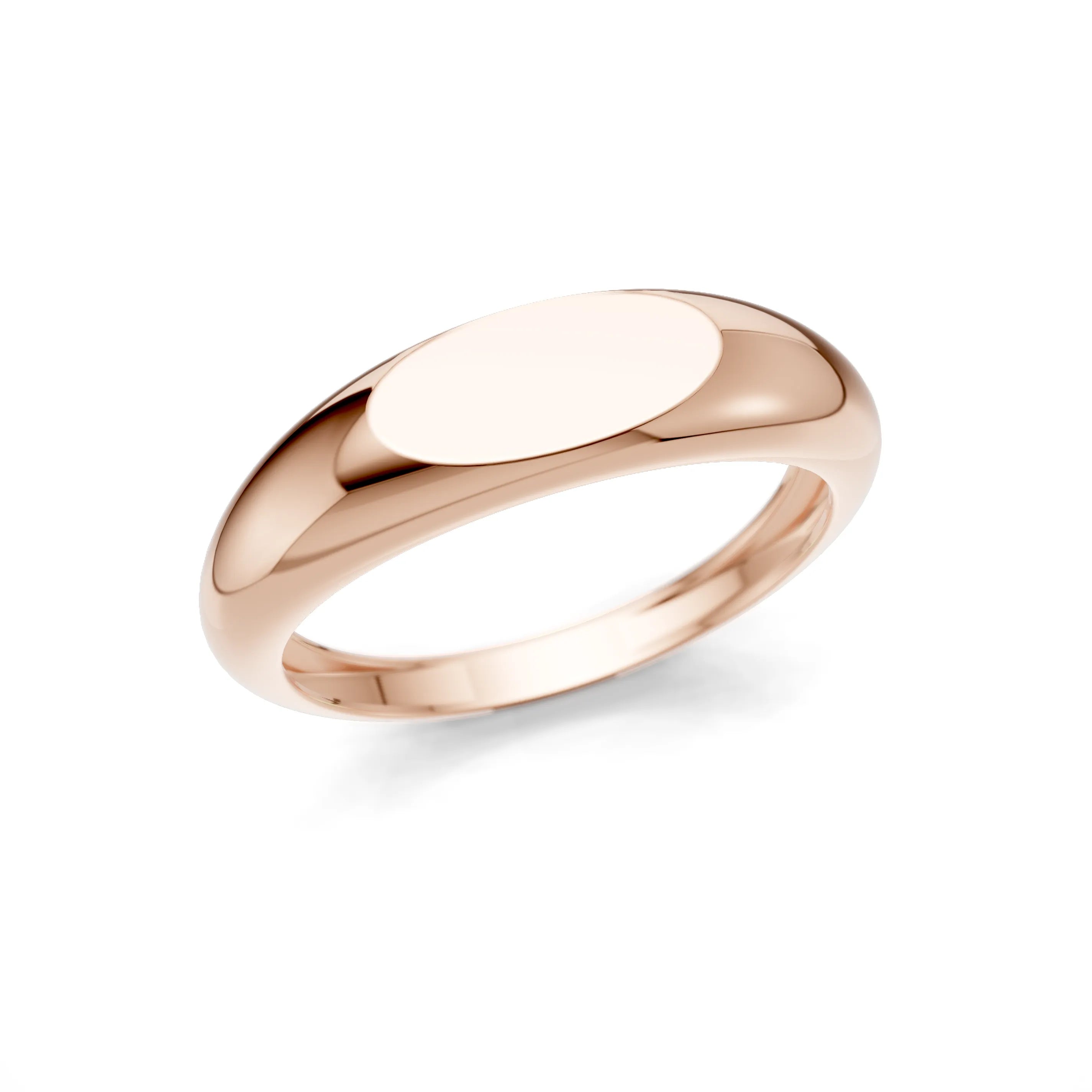 Pargold Solid Gold Sleek Elegance Dome Ring -Rose_Static_Rose