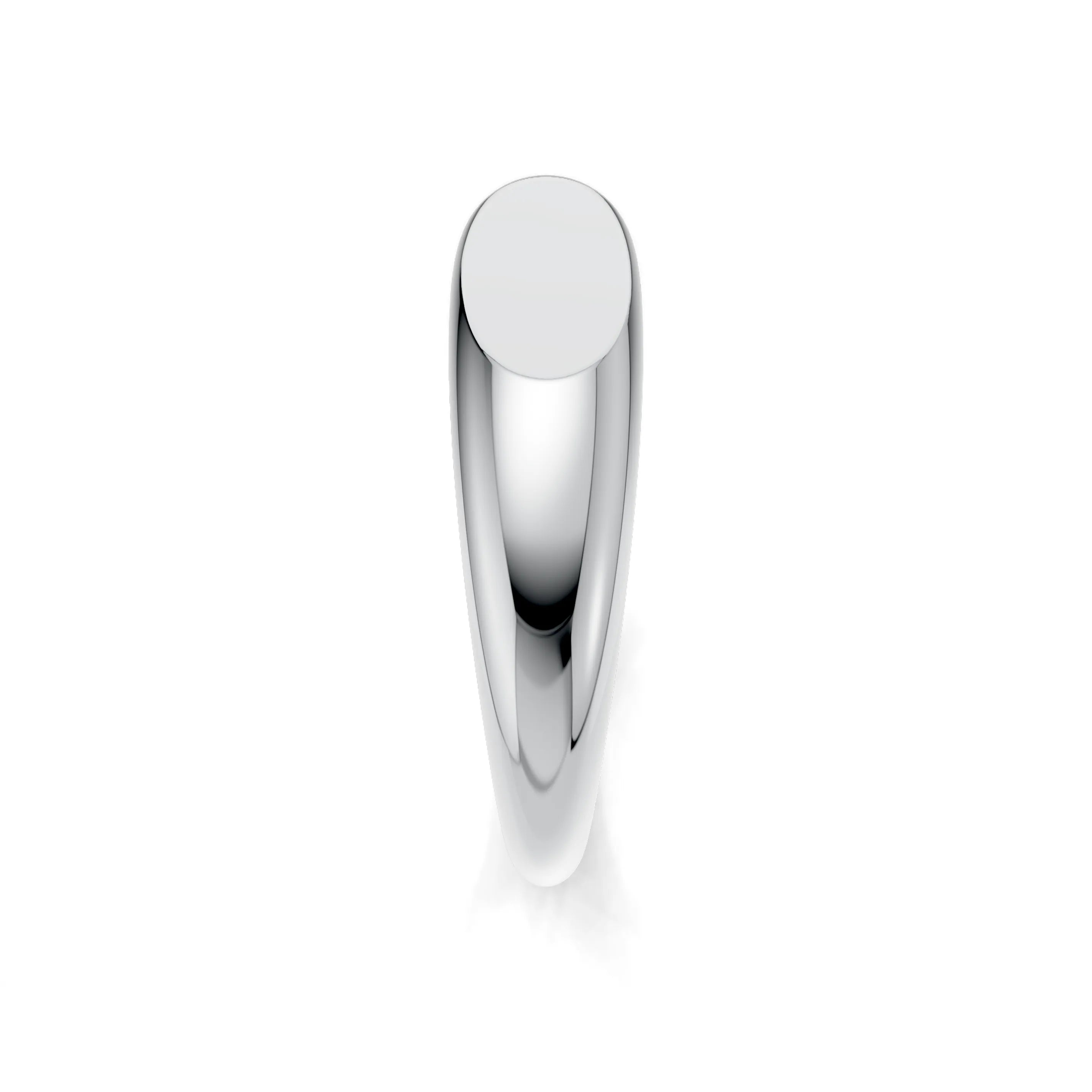 Pargold Solid Gold Sleek Elegance Dome Ring -Silver_Static_Silver