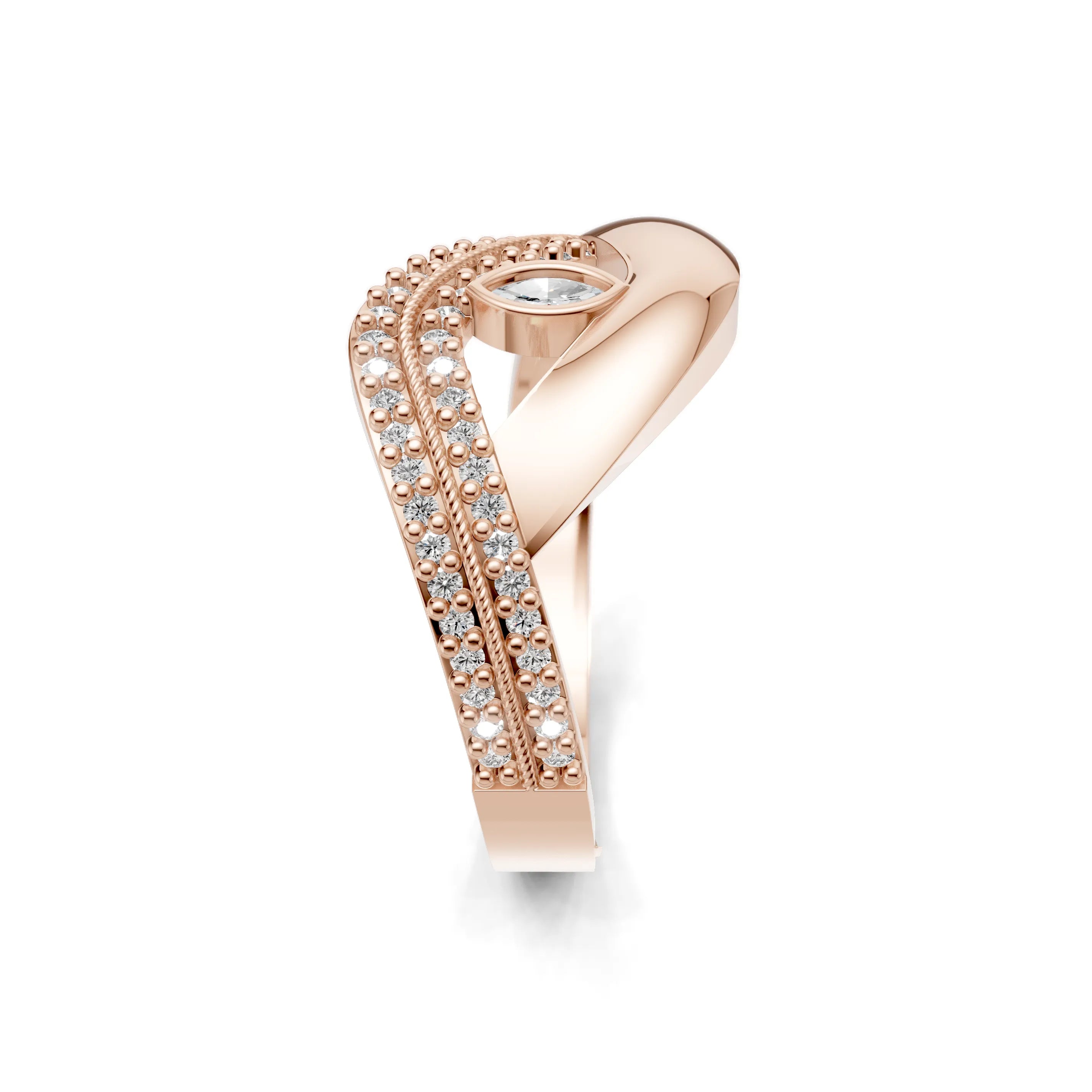 Pargold Solid Gold Luminous Gaze Solitaire Ring -Rose_Diamond_Diamond_Static_Rose