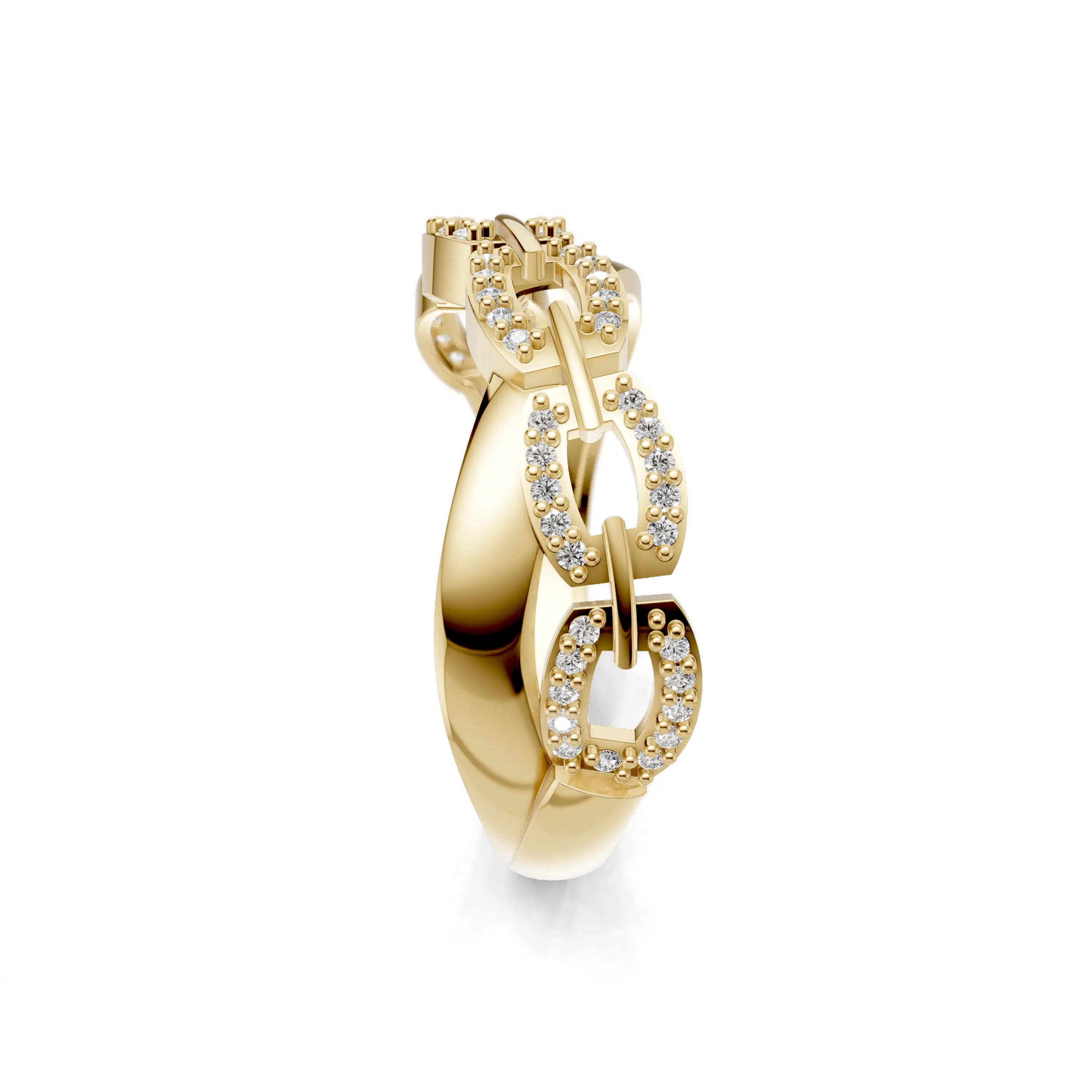 Pargold Solid Gold Infinite Allure Interlock Pav√© Ring -Gold_Diamond_Diamond_Static_Gold