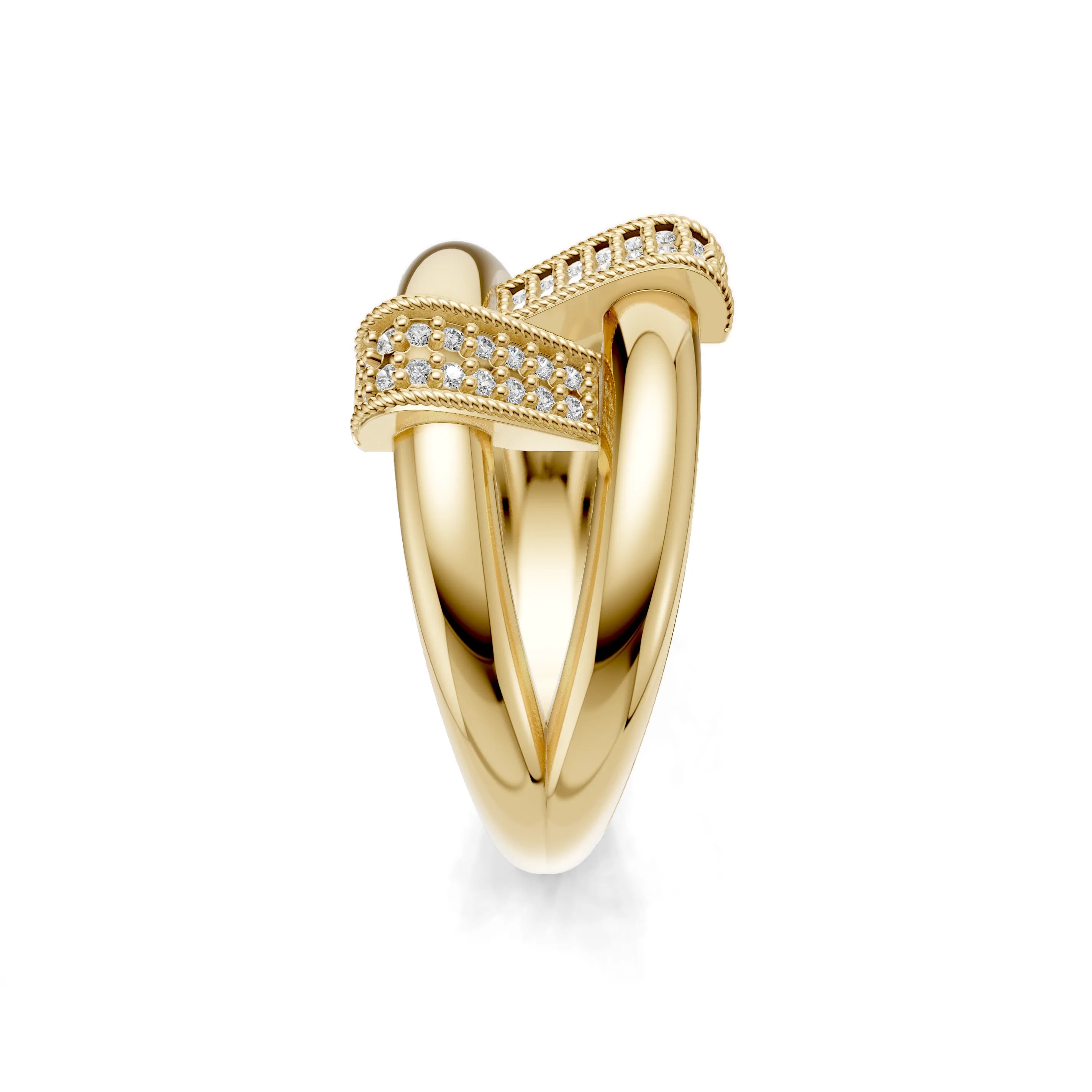 Pargold Solid Gold Celestial Pathway Pav√© Ring -Gold_Diamond_Diamond_Static_Gold