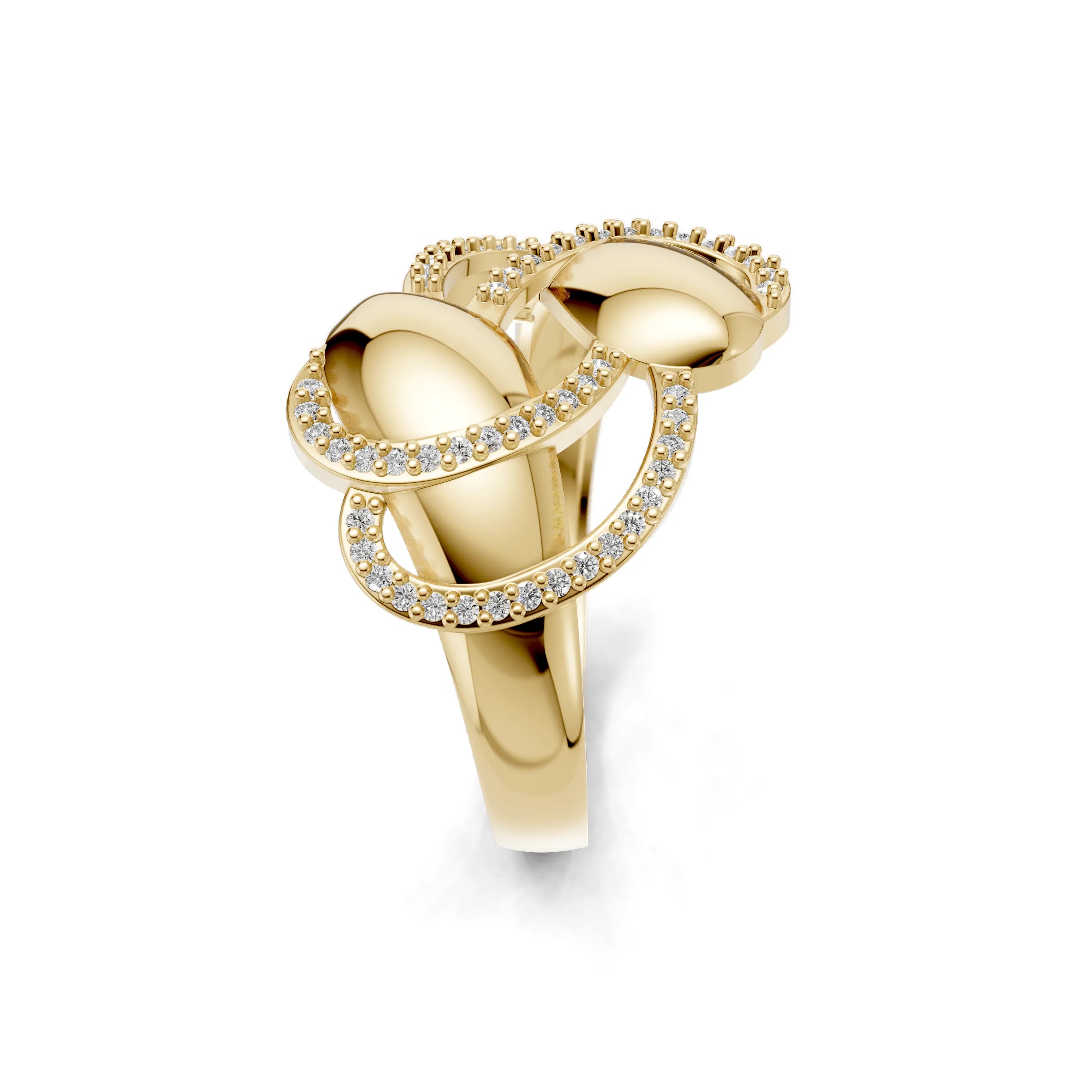 Pargold Solid Gold Eclipse Pav√© Crossover Ring -Gold_Diamond_Diamond_Static_Gold