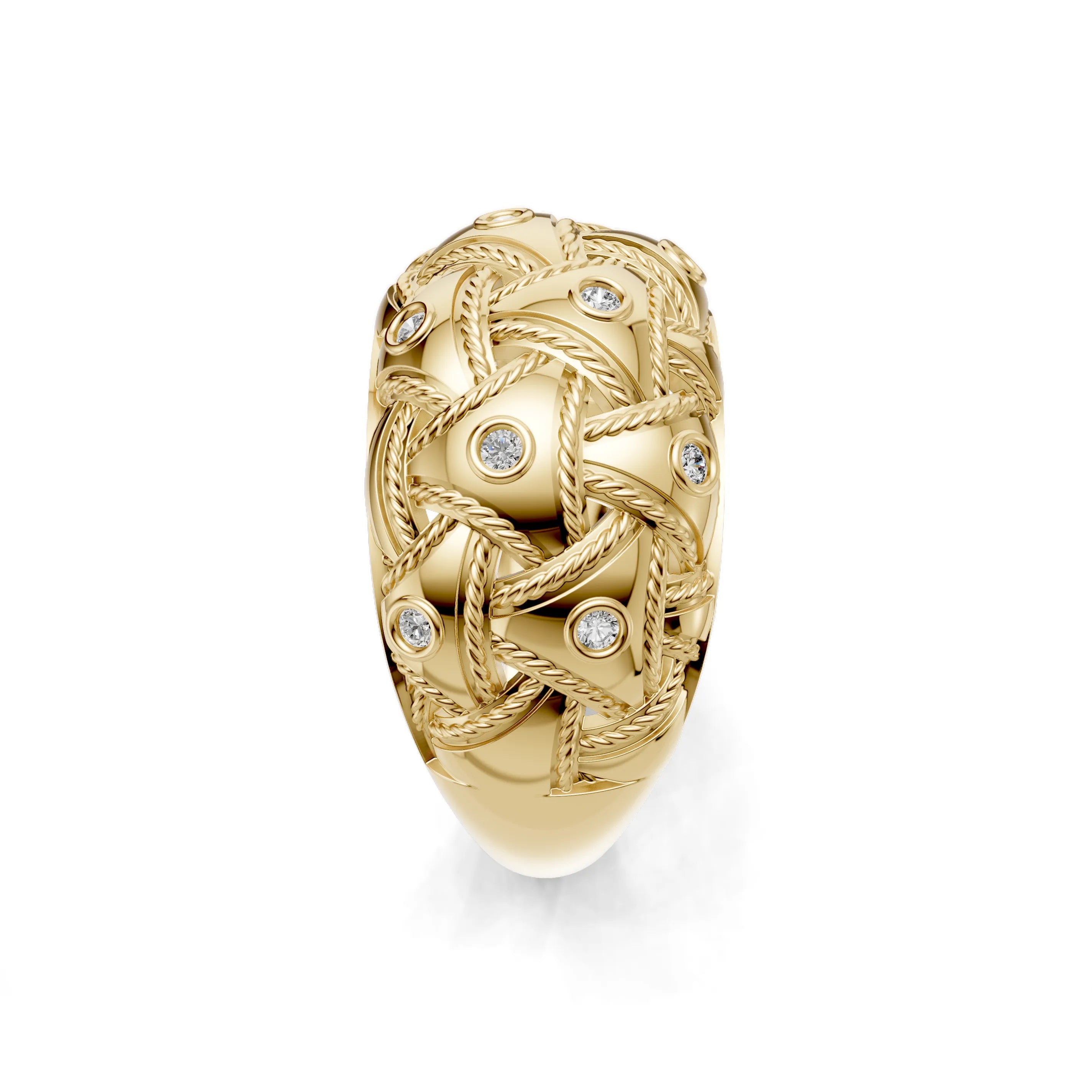 Pargold Solid Gold Nautical Knot Pav√© Elegance Ring -Gold_Diamond_Diamond_Static_Gold