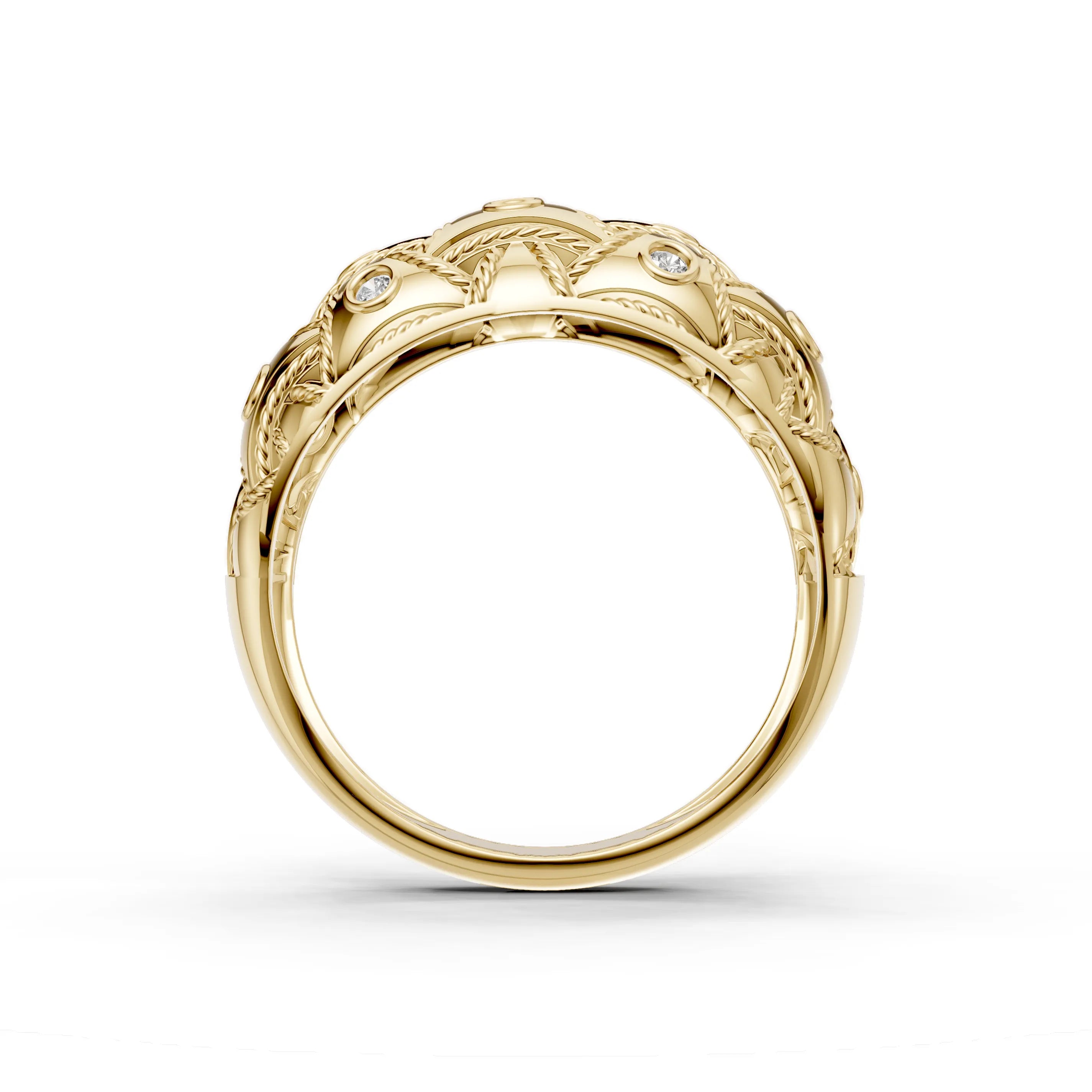 Pargold Solid Gold Nautical Knot Pav√© Elegance Ring -Gold_Diamond_Diamond_Static_Gold