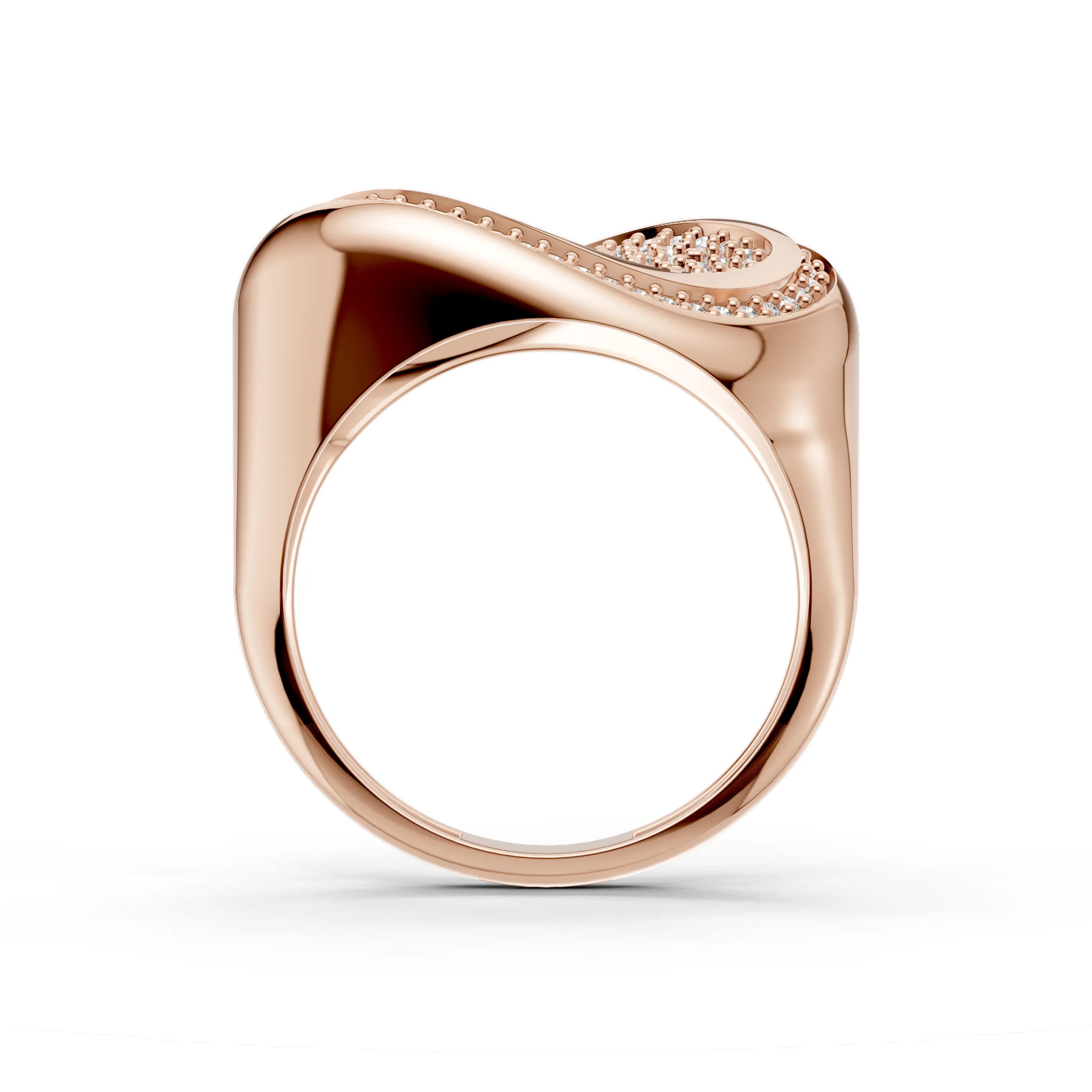 Pargold Solid Gold Oval Illusion Pav√© Signet Ring -Rose_Diamond_Diamond_Static_Rose