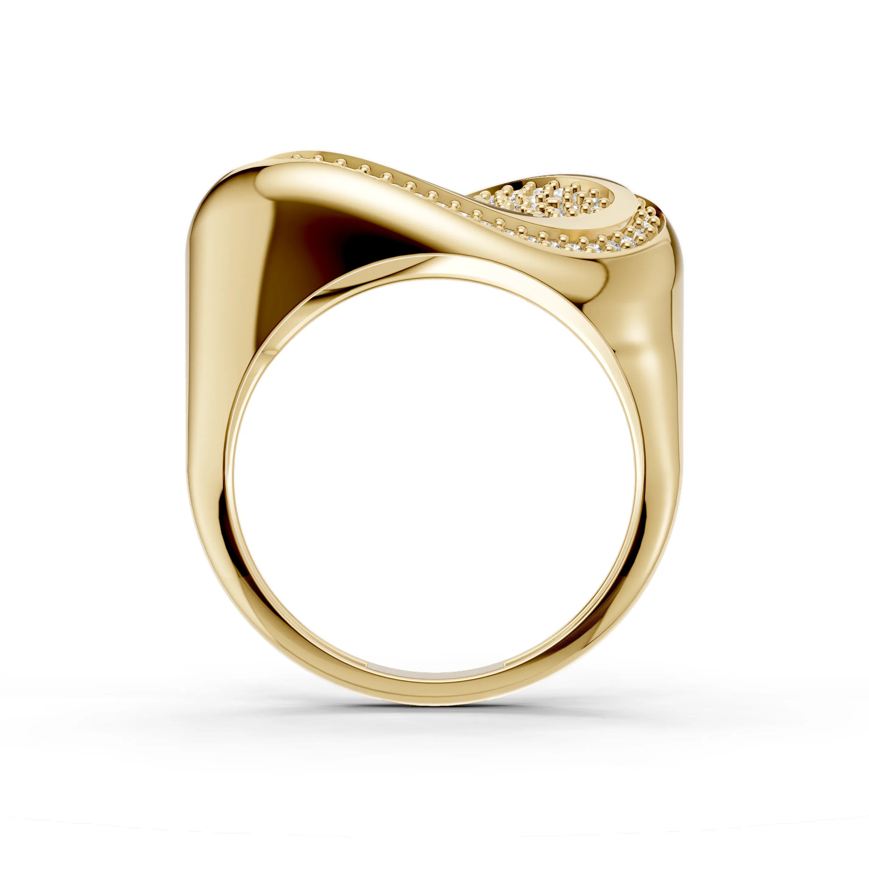 Pargold Solid Gold Oval Illusion Pav√© Signet Ring -Gold_Diamond_Diamond_Static_Gold