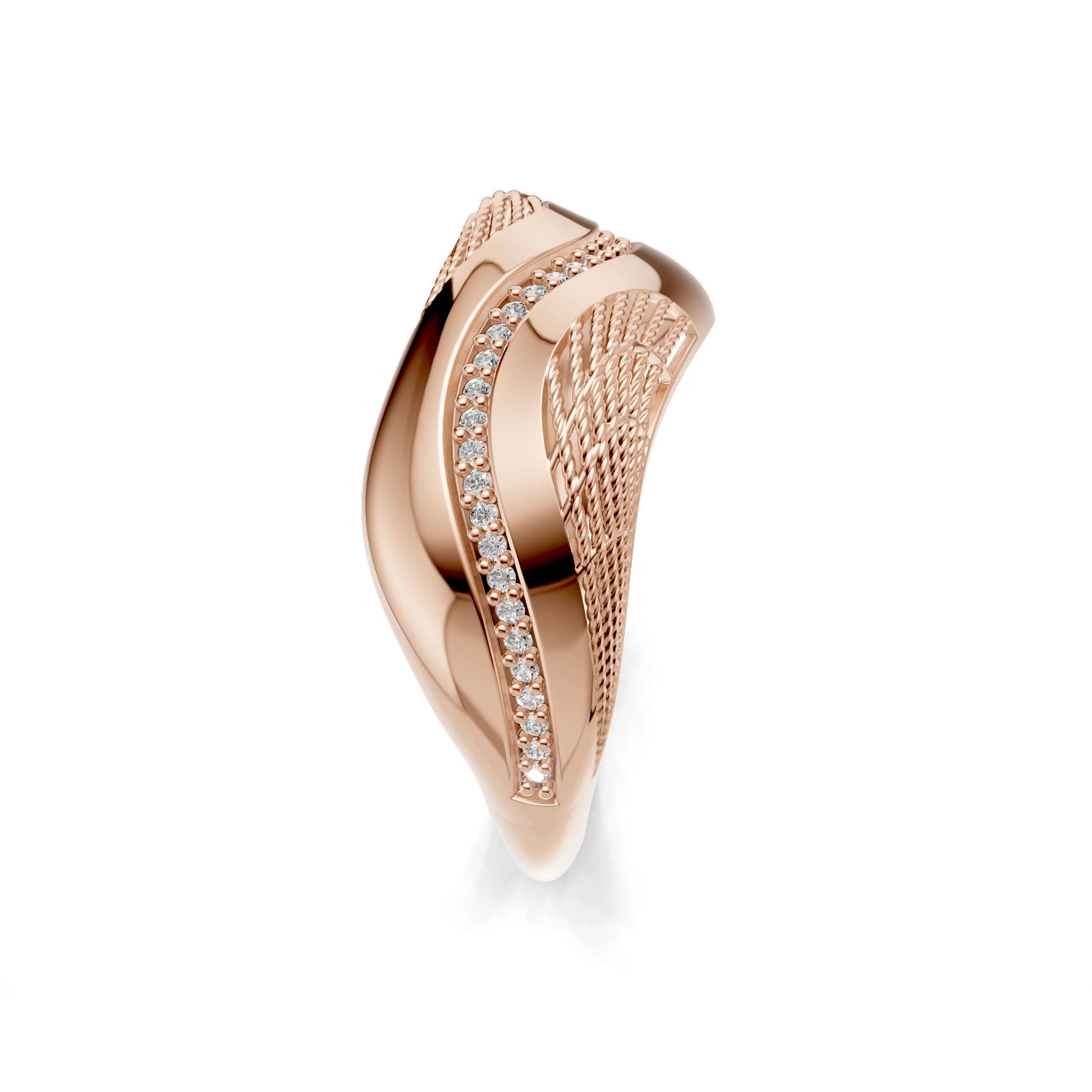 Pargold Solid Gold Serenity Swirl Pav√© Band -Rose_Diamond_Diamond_Static_Rose