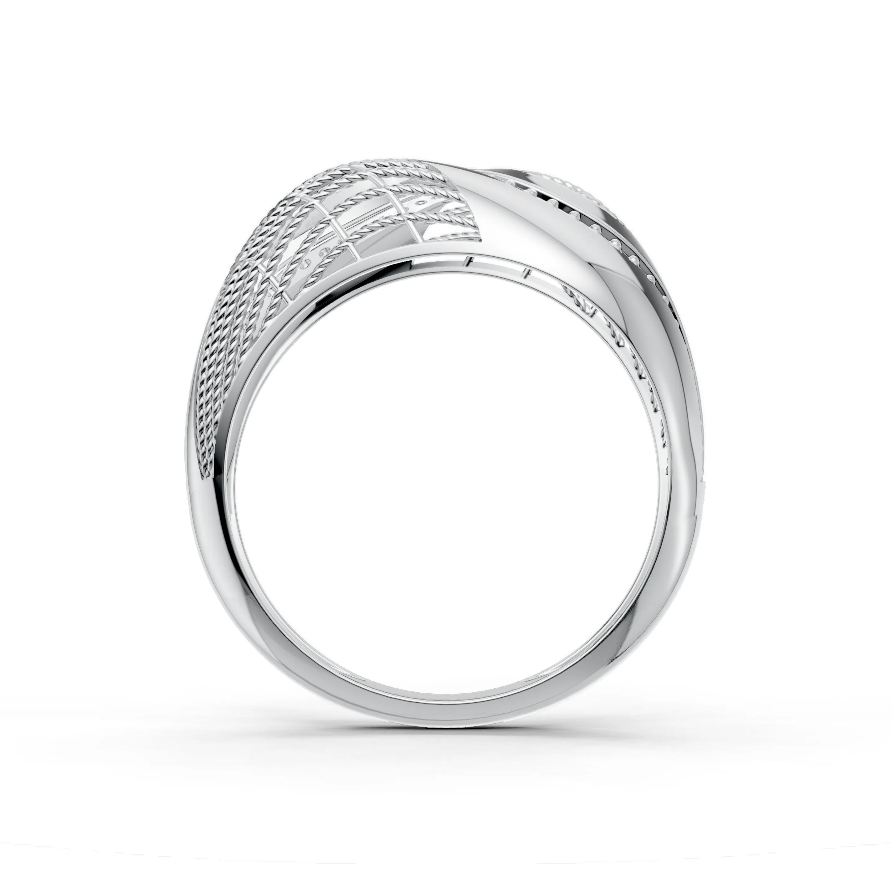 Pargold Solid Gold Serenity Swirl Pav√© Band -Silver_Diamond_Diamond_Static_Silver