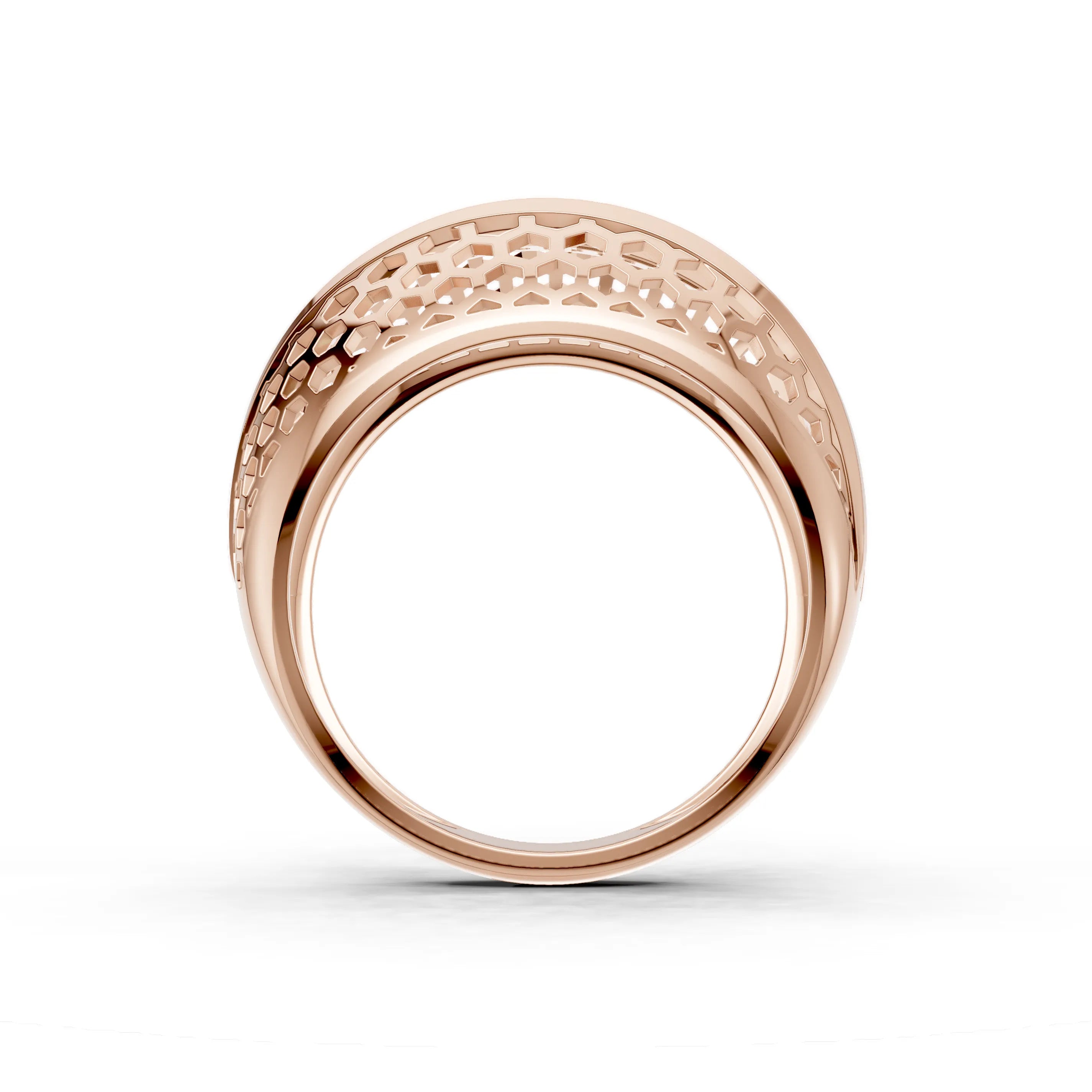 Pargold Solid Gold Honeycomb Sparkle Pav√© Engagement Band -Rose_Diamond_Diamond_Static_Rose