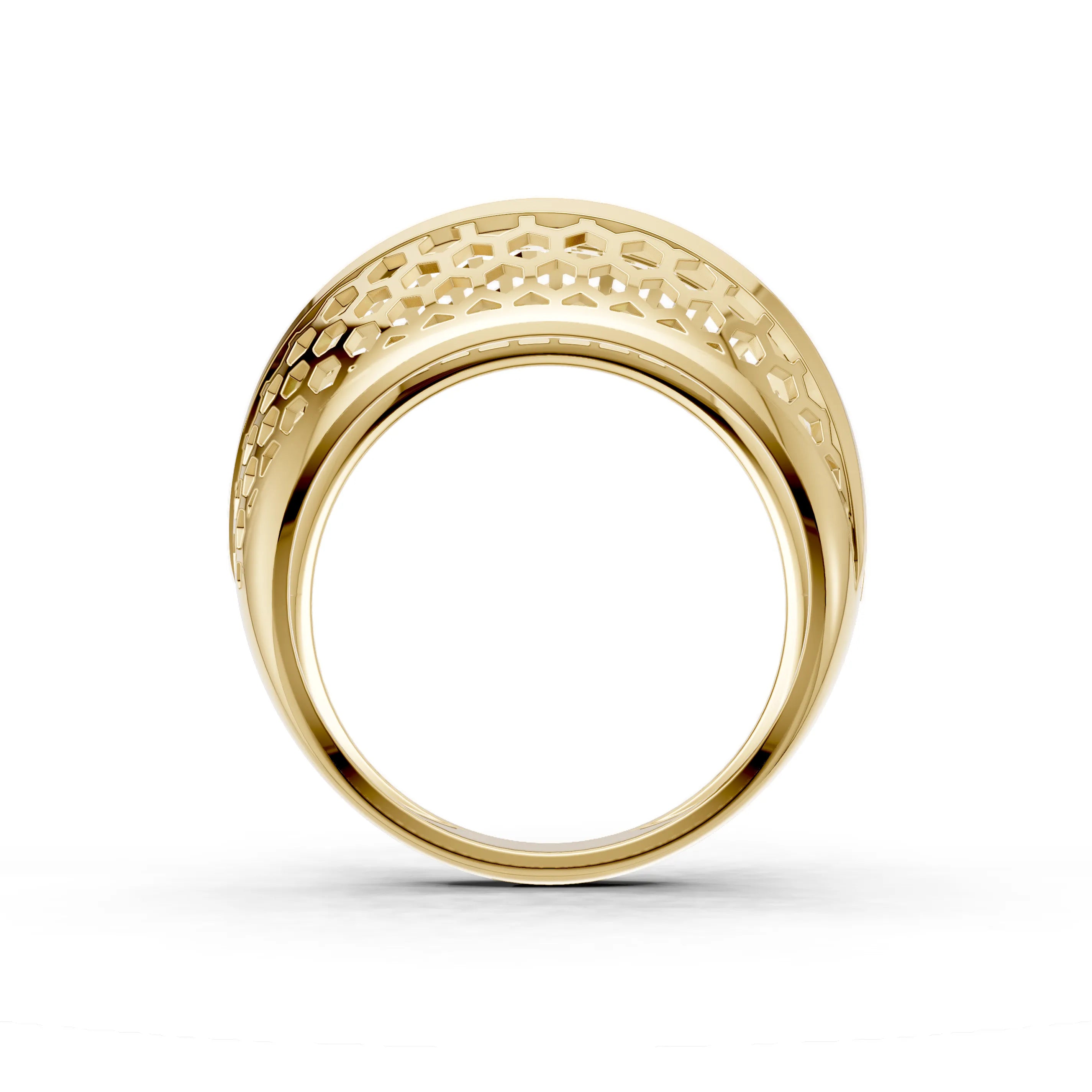 Pargold Solid Gold Honeycomb Sparkle Pav√© Engagement Band -Gold_Diamond_Diamond_Static_Gold