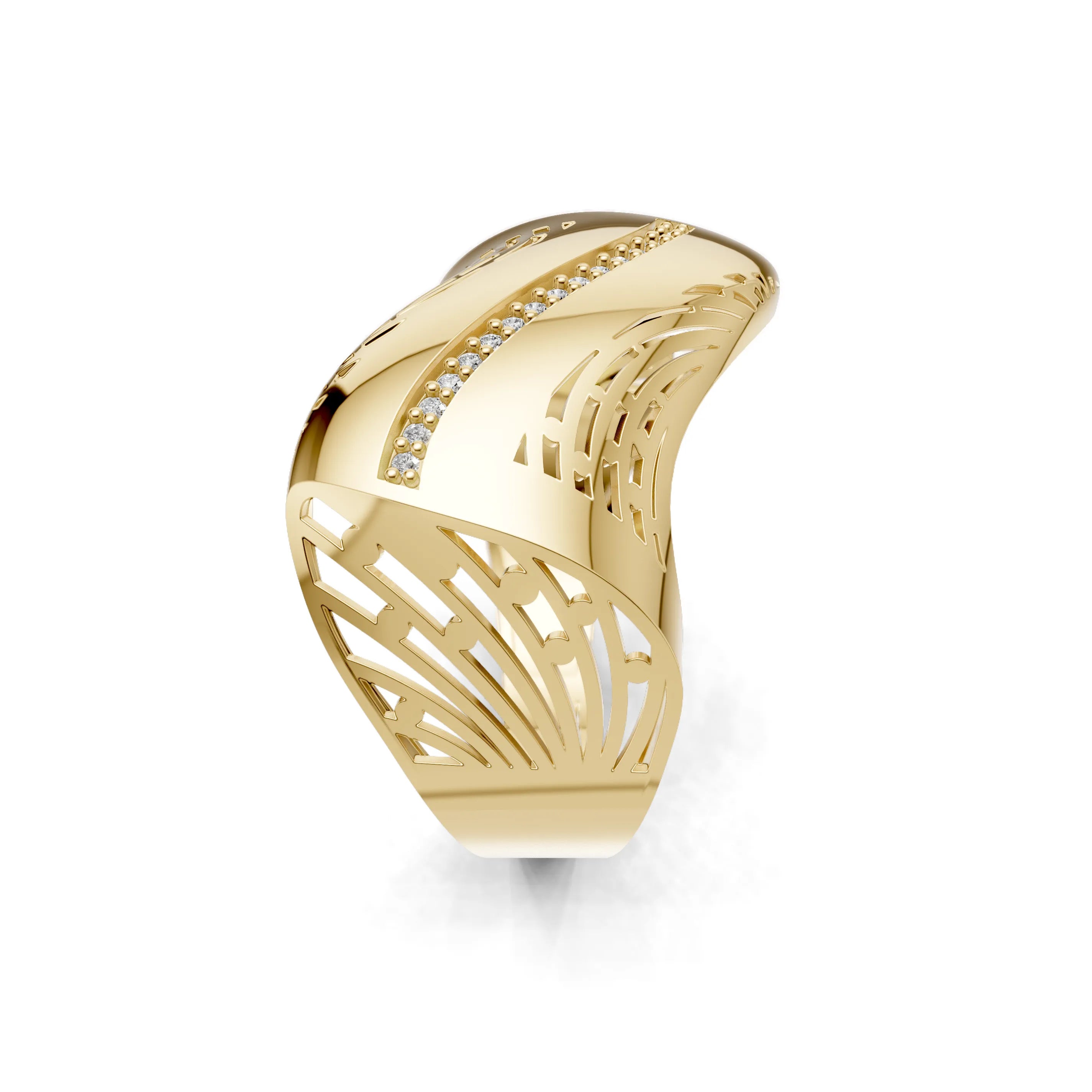 Pargold Solid Gold Horizon Curve Pav√© Band -Gold_Diamond_Diamond_Static_Gold