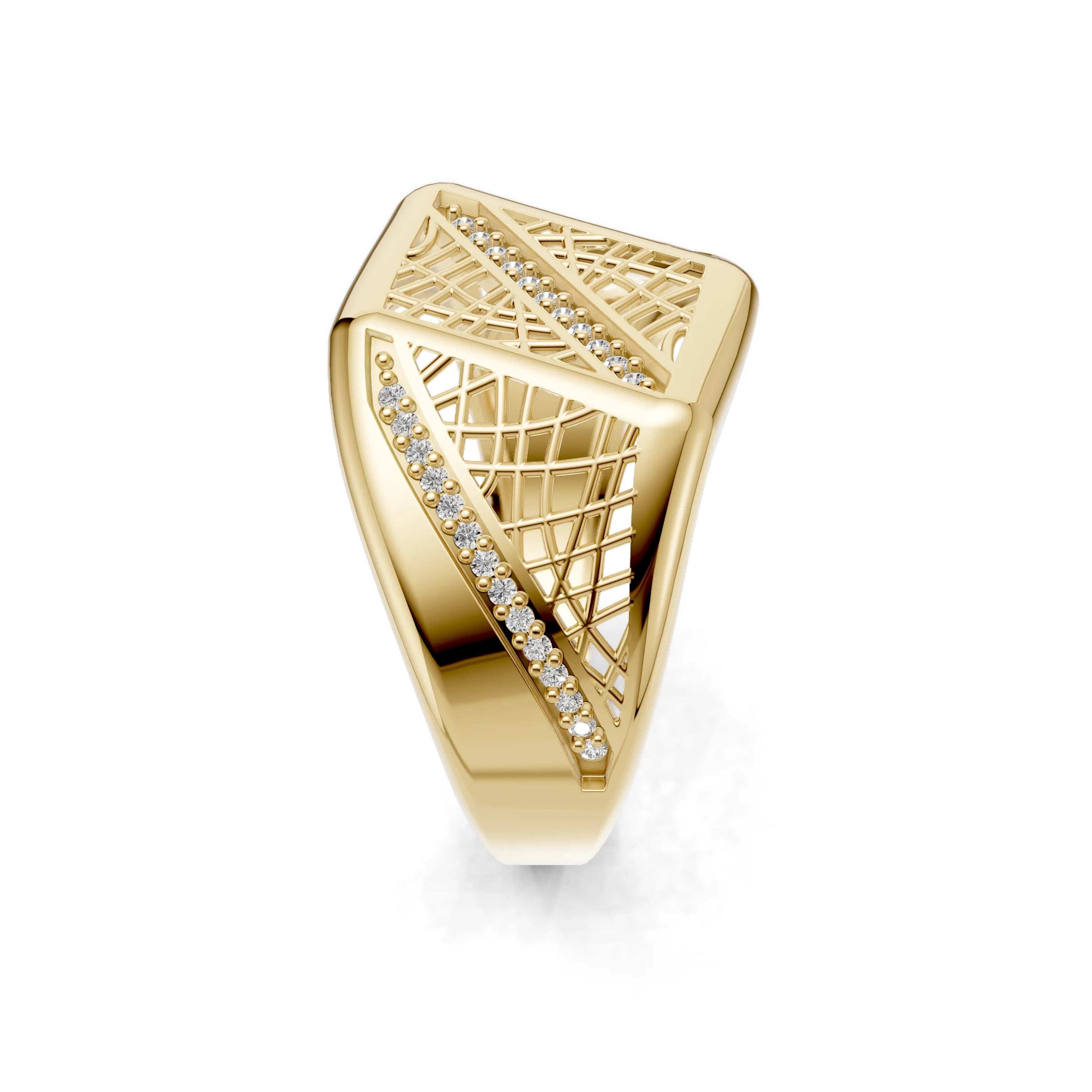 Pargold Solid Gold Architectural Allure Pav√© Band -Gold_Diamond_Diamond_Static_Gold