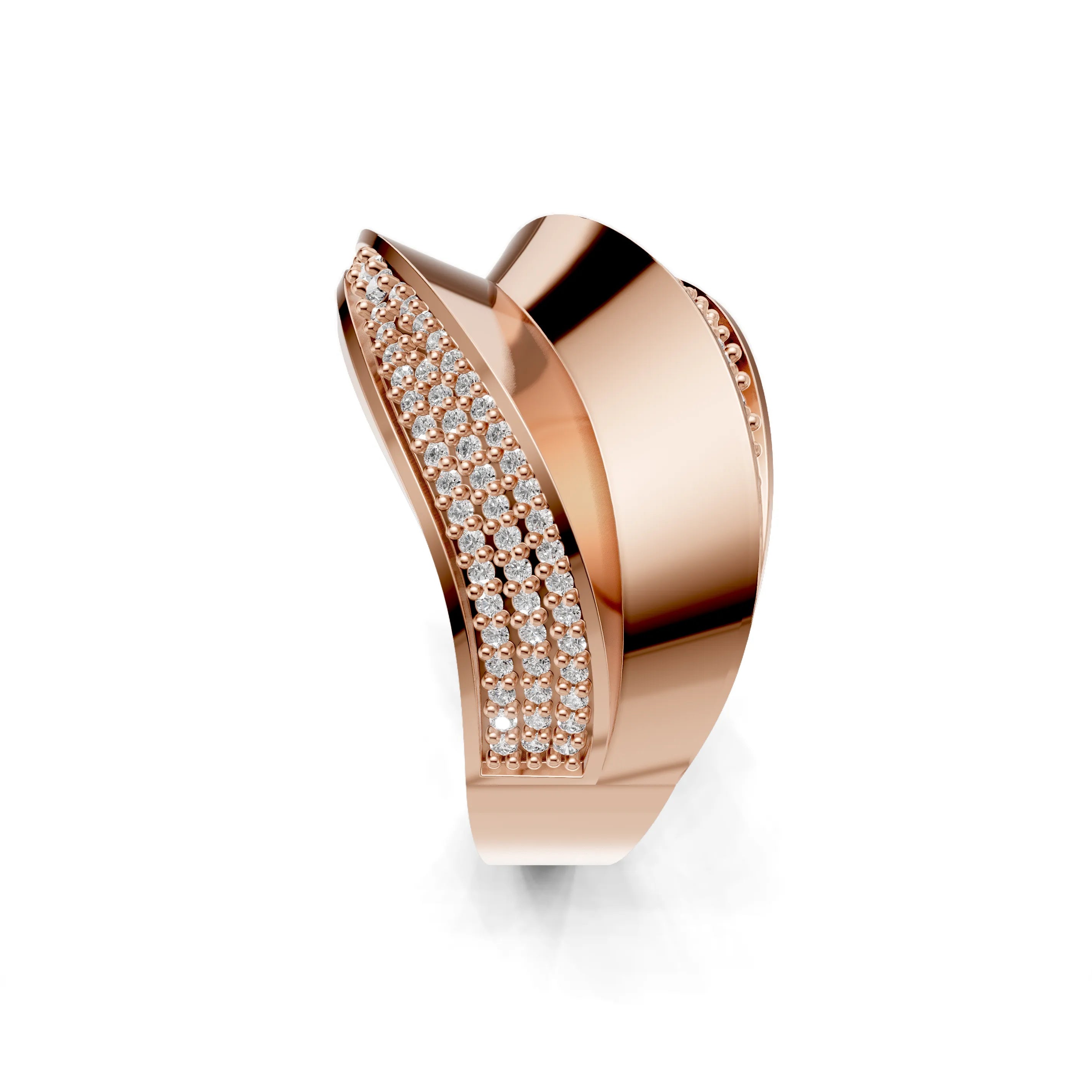 Pargold Solid Gold Diagonal Gleam Engagement Band -Rose_Diamond_Diamond_Static_Rose