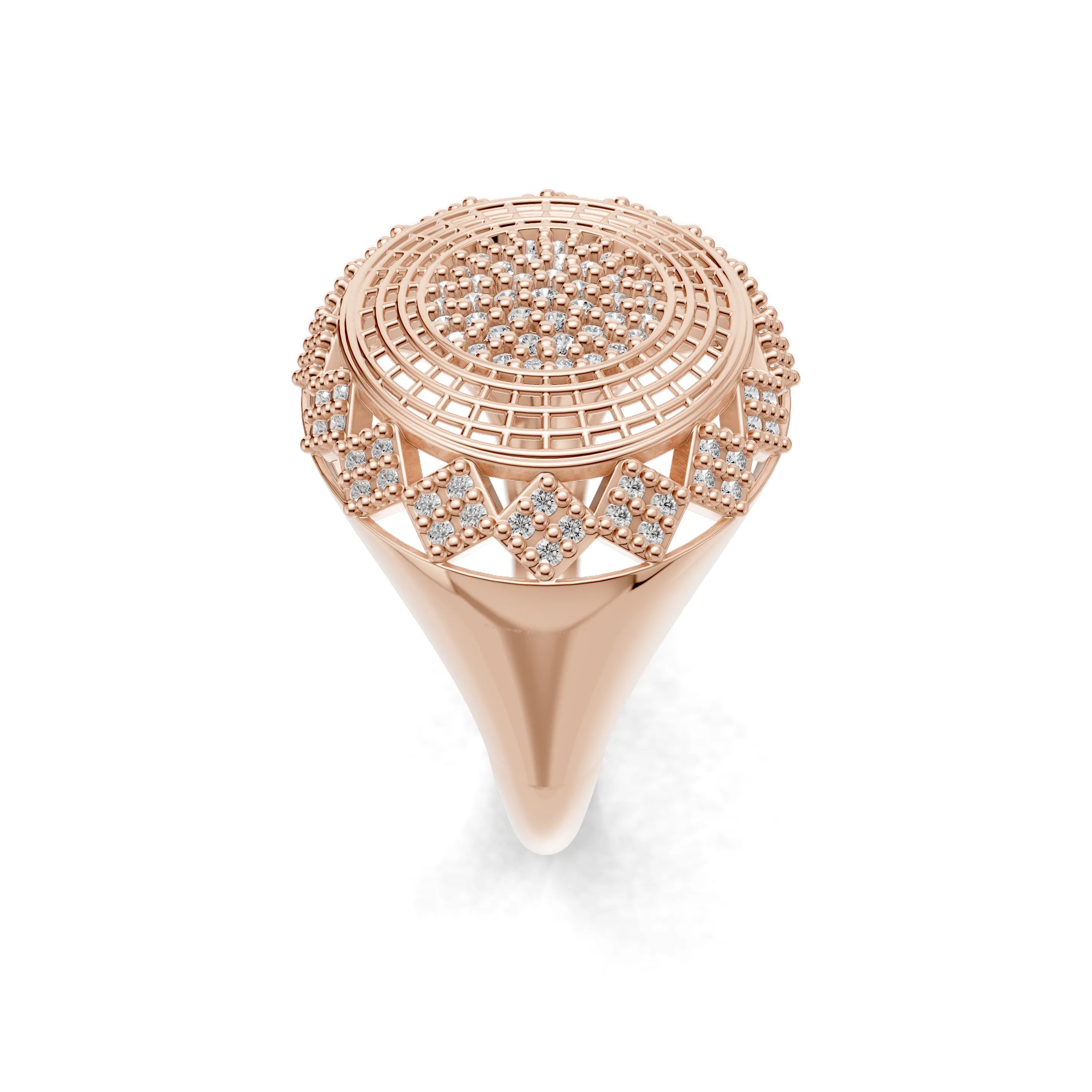 Pargold Solid Gold Orbiting Brilliance Solitaire Ring -Rose_Diamond_Diamond_Static_Rose