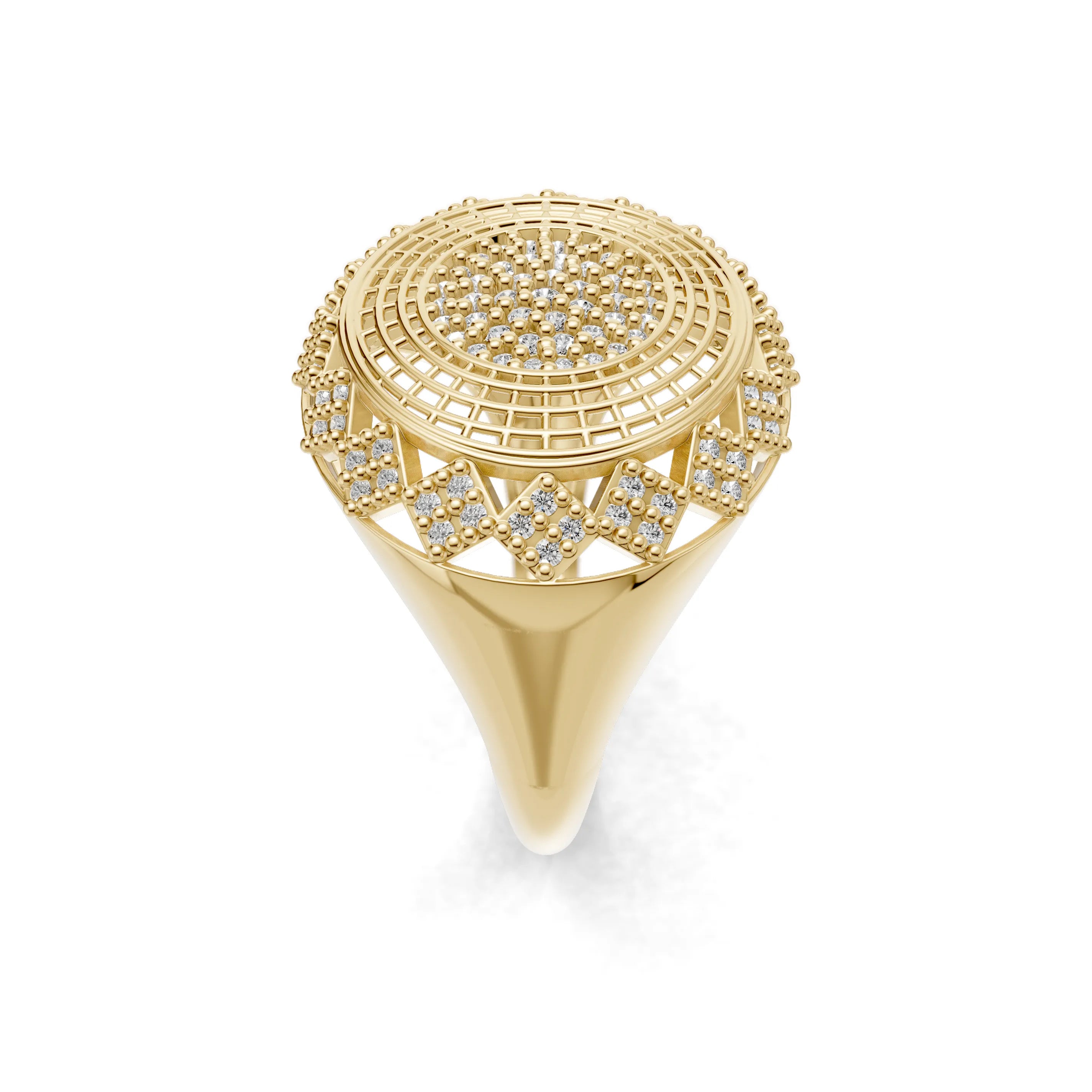 Pargold Solid Gold Orbiting Brilliance Solitaire Ring -Gold_Diamond_Diamond_Static_Gold