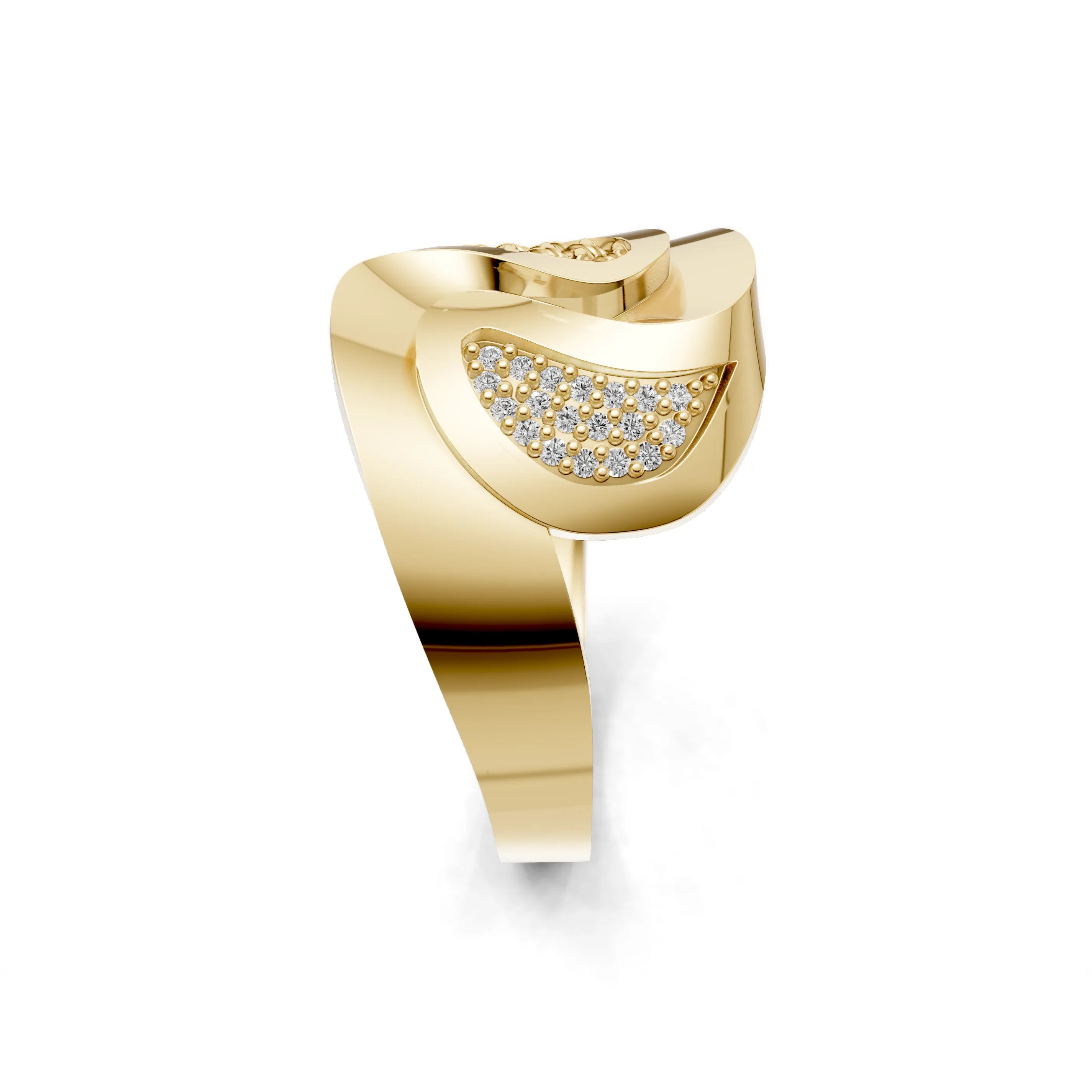 Pargold Solid Gold Enigmatic Heart Gem Accent Ring -Gold_Diamond_Diamond_Static_Gold