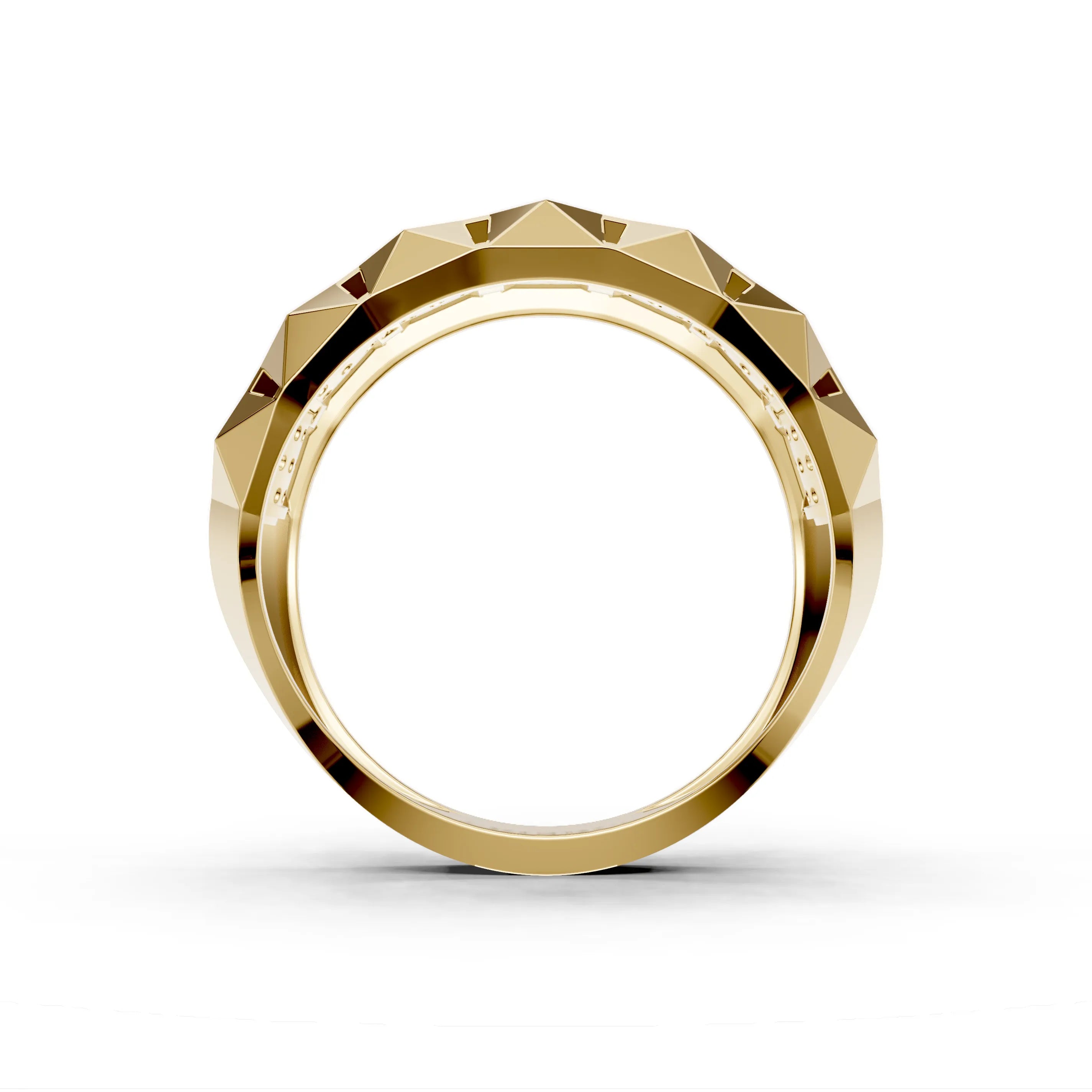 Pargold Solid Gold Geometric Gleam Cluster Band -Gold_Diamond_Diamond_Static_Gold