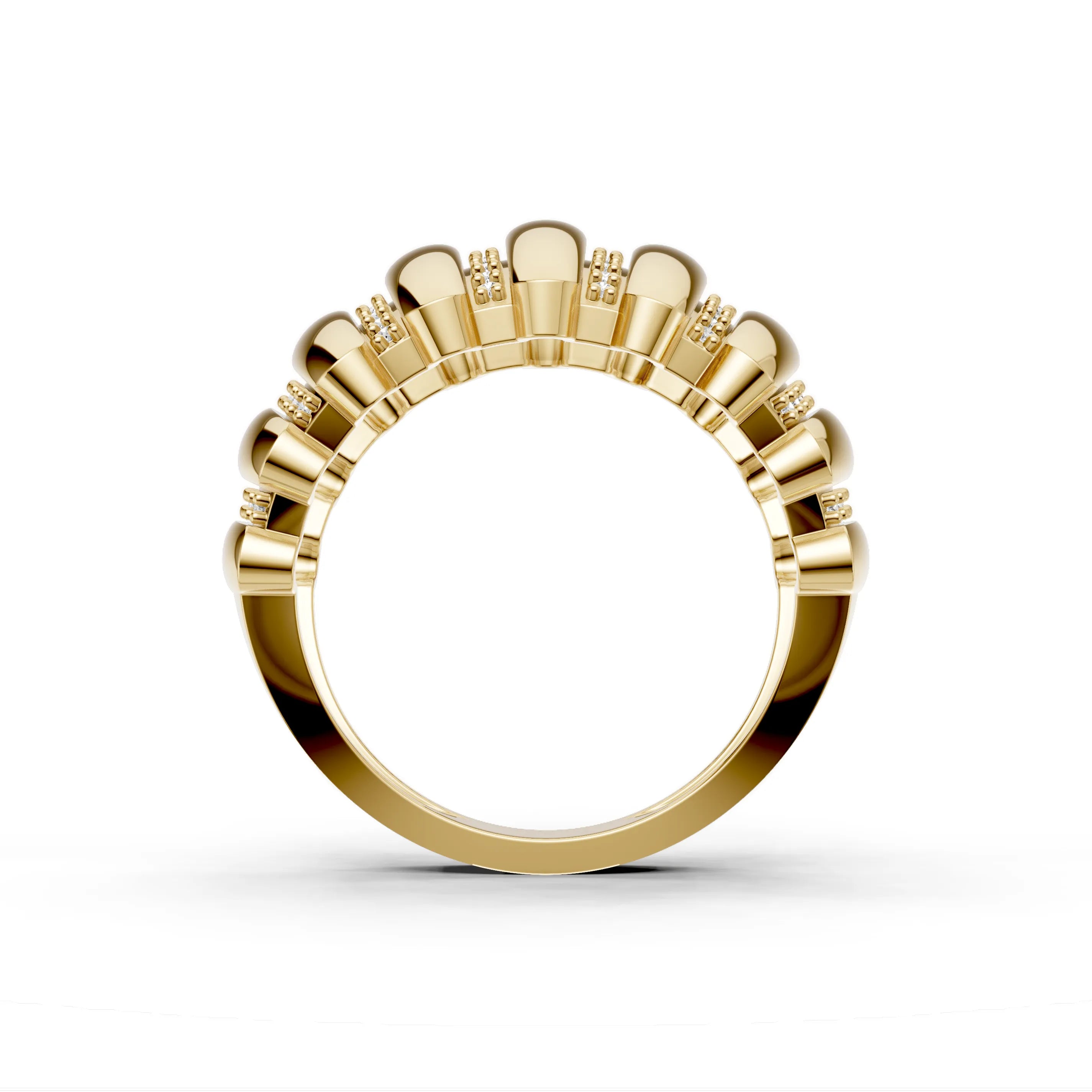 Pargold Solid Gold Lumina Parallelle Statement Ring -Gold_Diamond_Diamond_Static_Gold