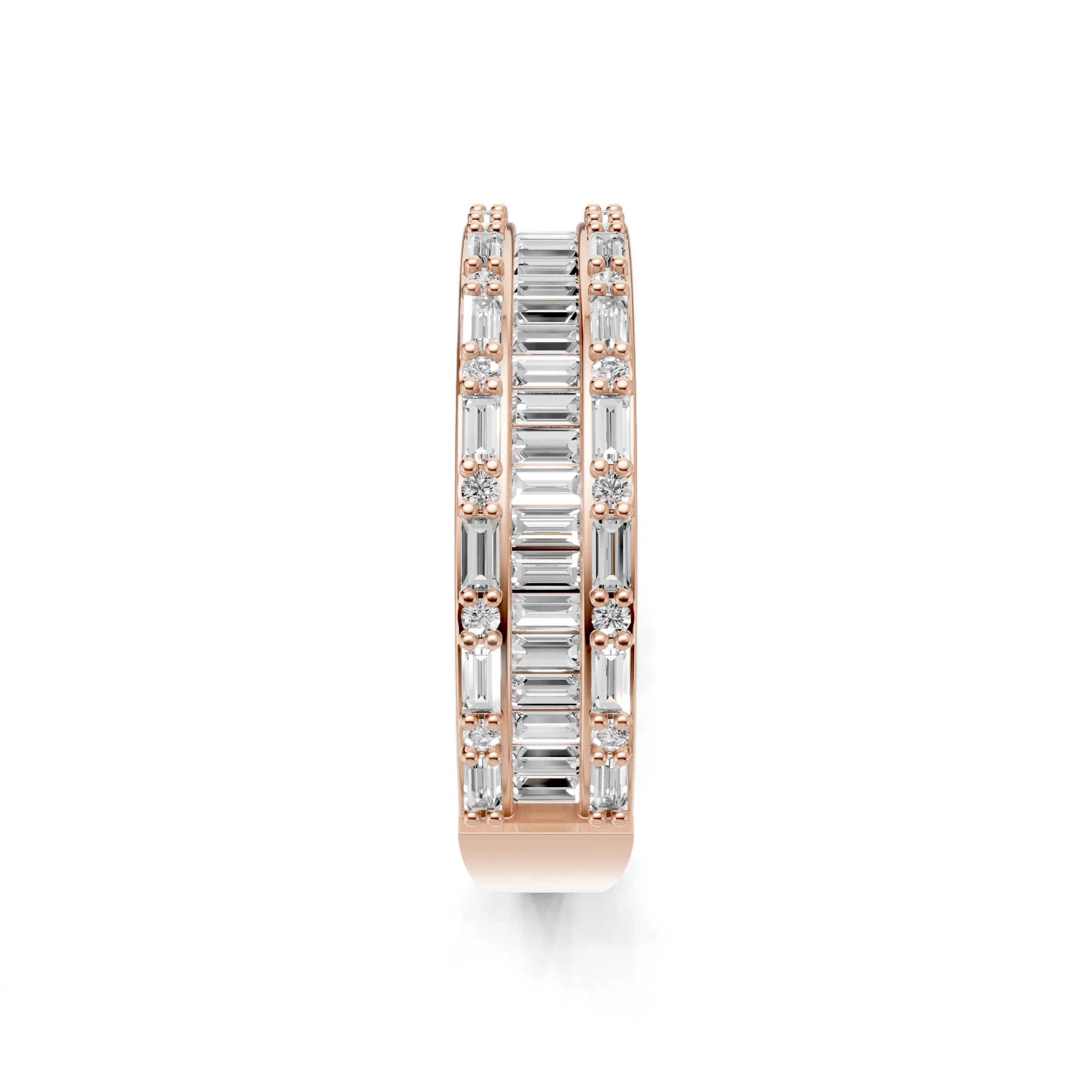 Pargold Solid Gold Baguette Brilliance Pathway Ring -Rose_Diamond_Diamond_Static_Rose