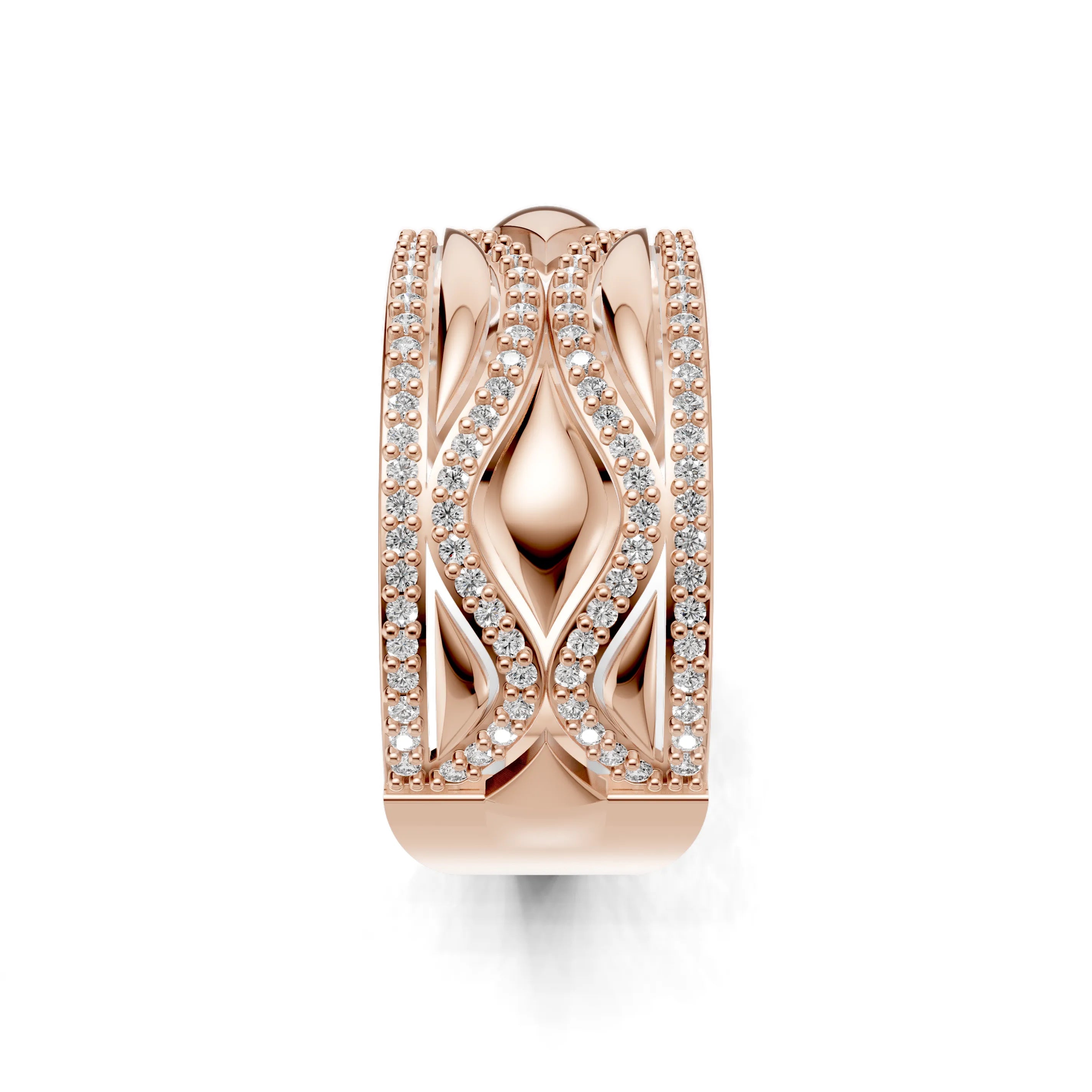 Pargold Solid Gold Eternal Weave Flux Ring -Rose_Diamond_Diamond_Static_Rose