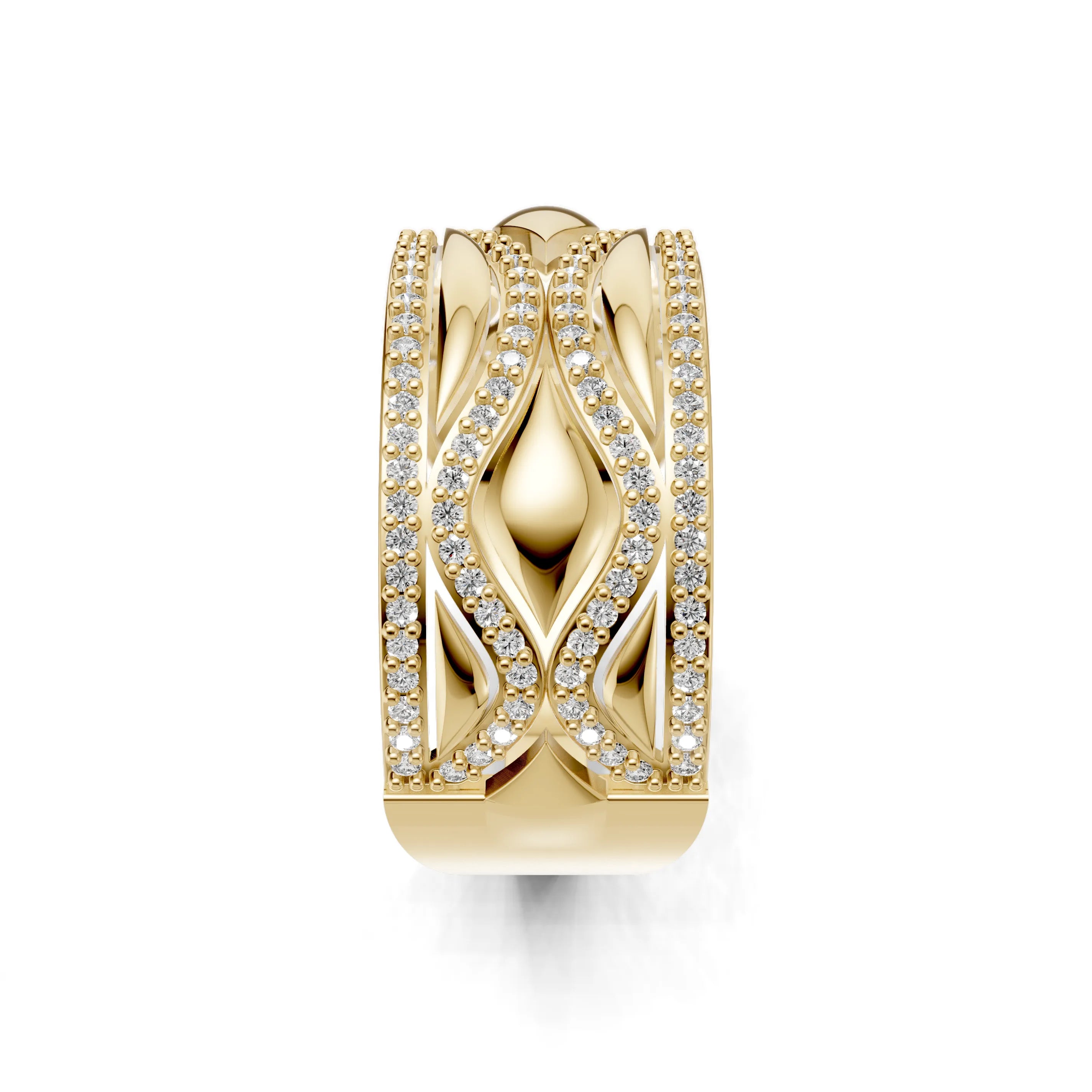 Pargold Solid Gold Eternal Weave Flux Ring -Gold_Diamond_Diamond_Static_Gold